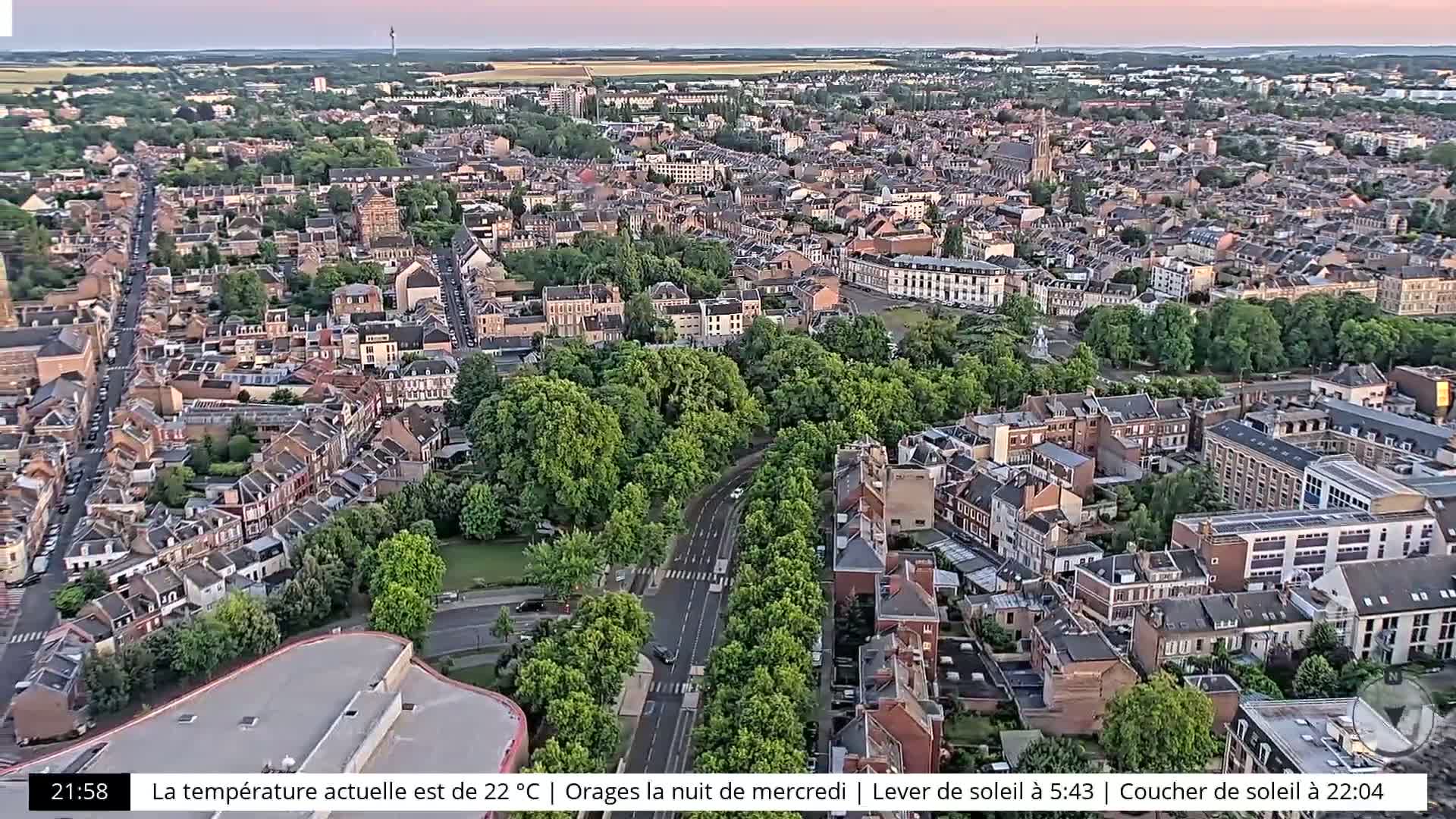Amiens City Skyline 360 Live Cam- Amiens, Somme, Hauts-de-France, France