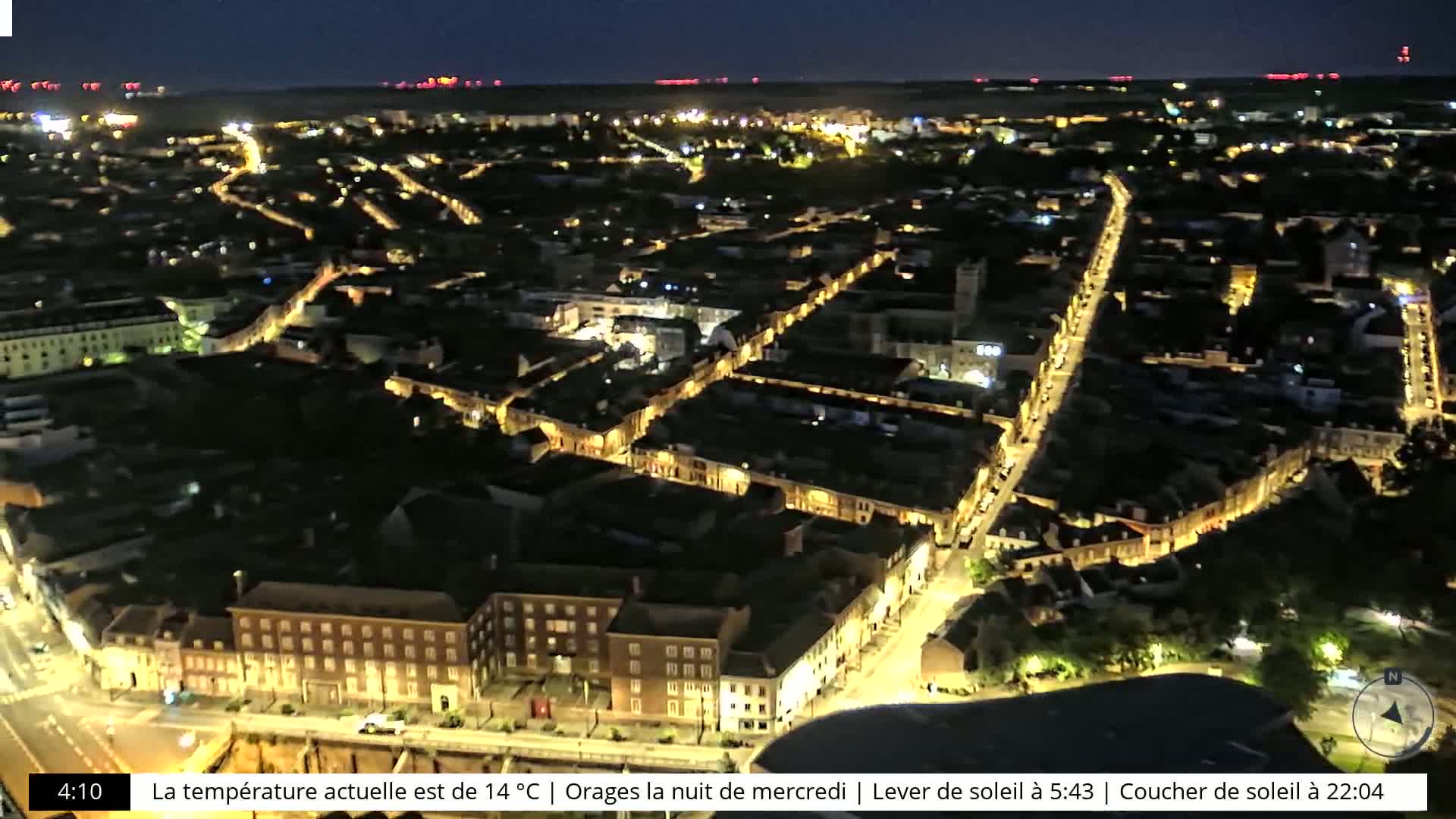 Amiens City Skyline 360 Live Cam- Amiens, Somme, Hauts-de-France, France