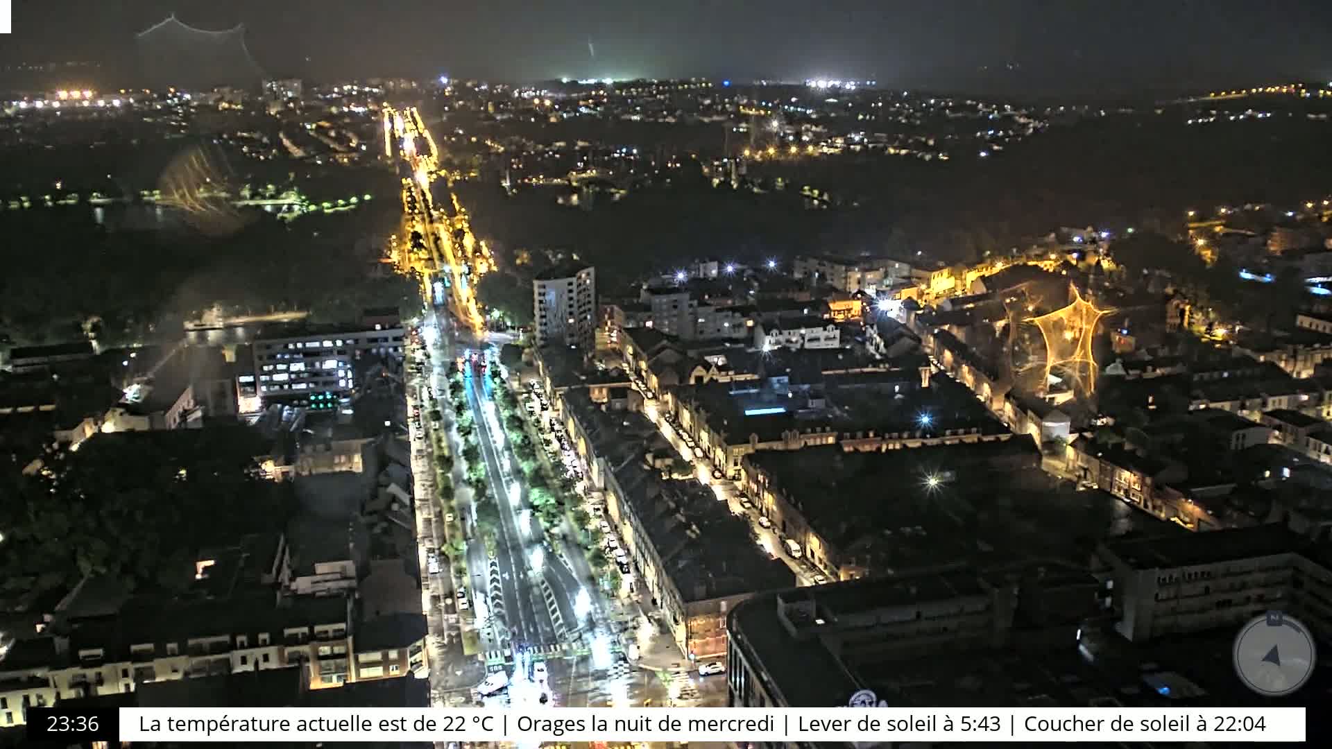 Amiens City Skyline 360 Live Cam- Amiens, Somme, Hauts-de-France, France