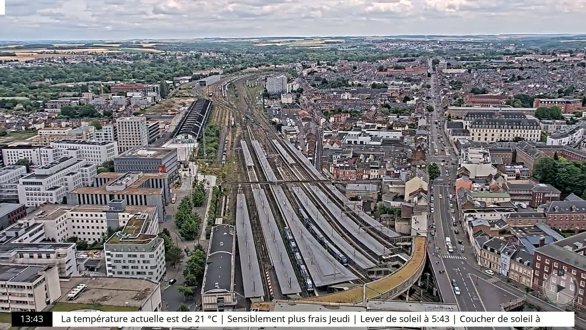 Amiens City Skyline 360 Live Cam- Amiens, Somme, Hauts-de-France, France