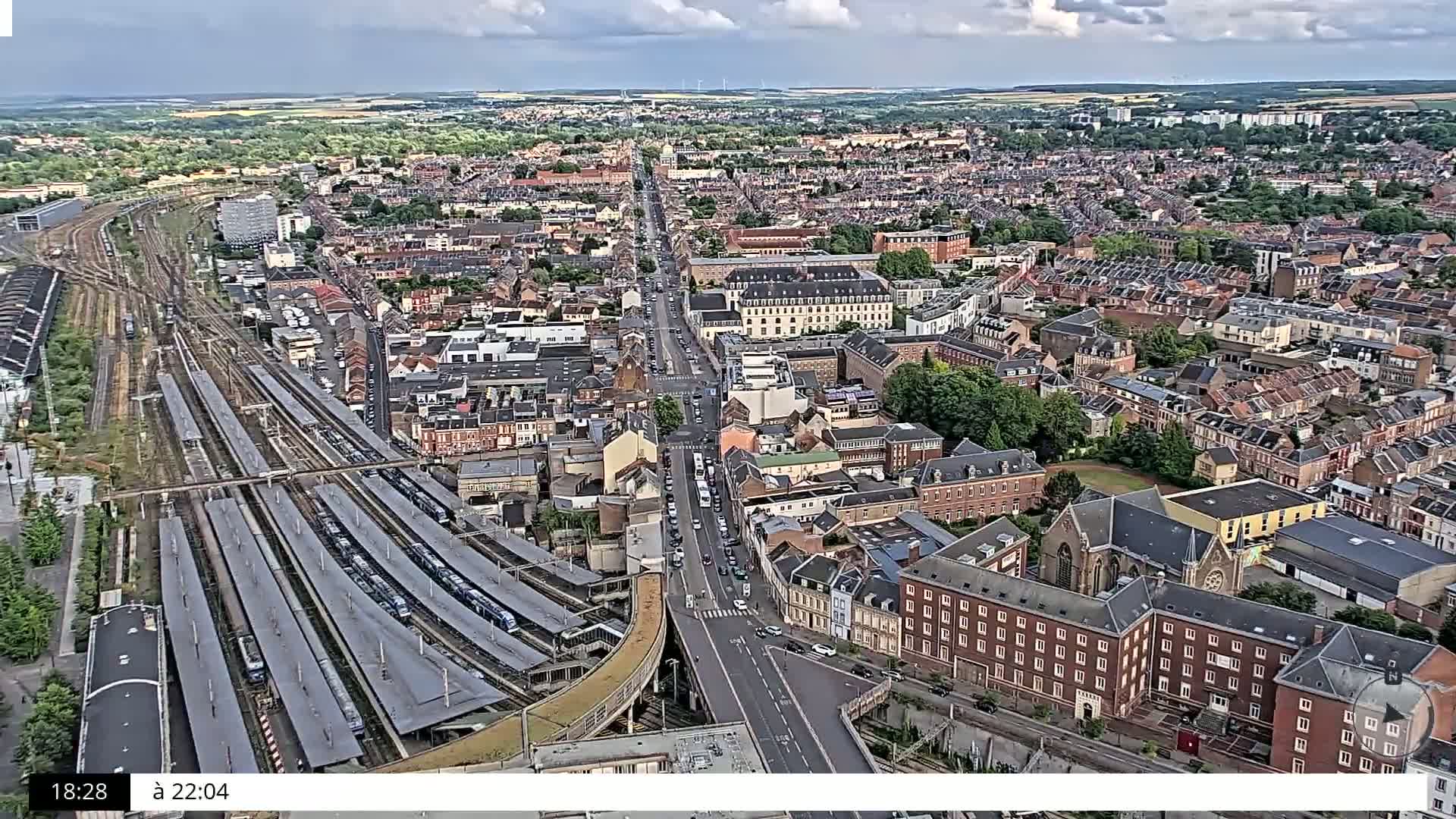 Amiens City Skyline 360 Live Cam- Amiens, Somme, Hauts-de-France, France