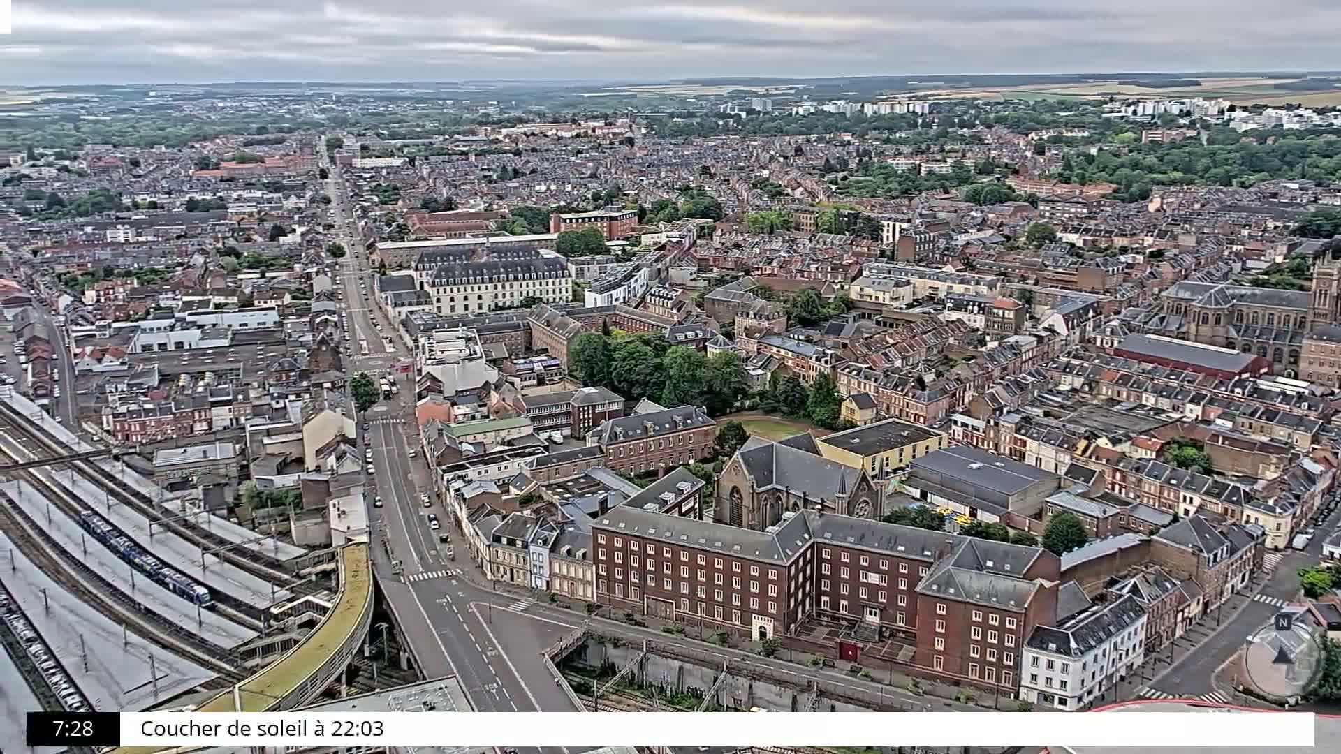 Amiens City Skyline 360 Live Cam- Amiens, Somme, Hauts-de-France, France