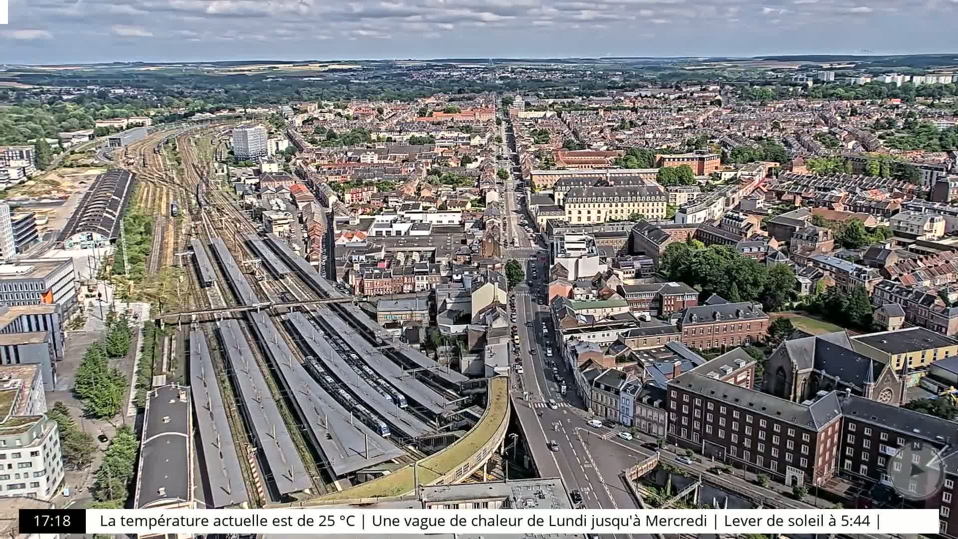 Amiens City Skyline 360 Live Cam- Amiens, Somme, Hauts-de-France, France