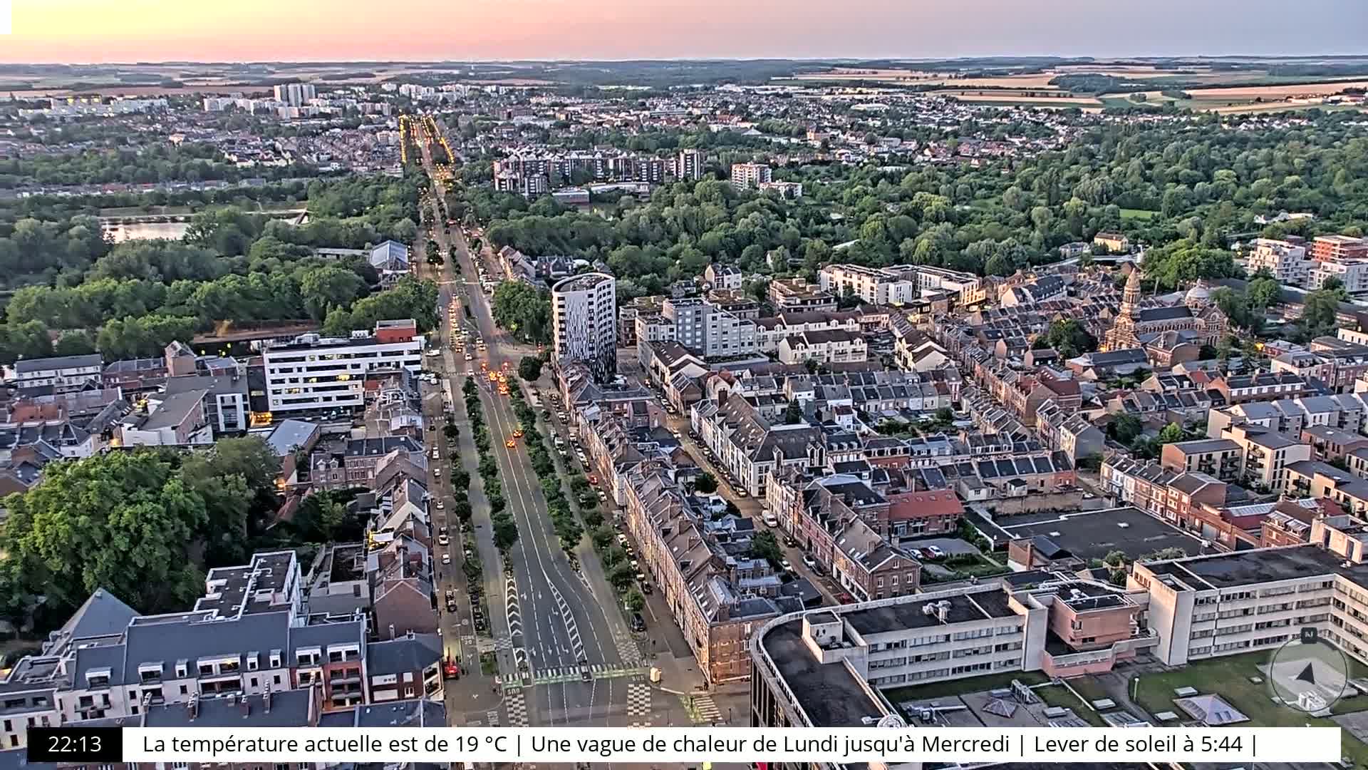 Amiens City Skyline 360 Live Cam- Amiens, Somme, Hauts-de-France, France