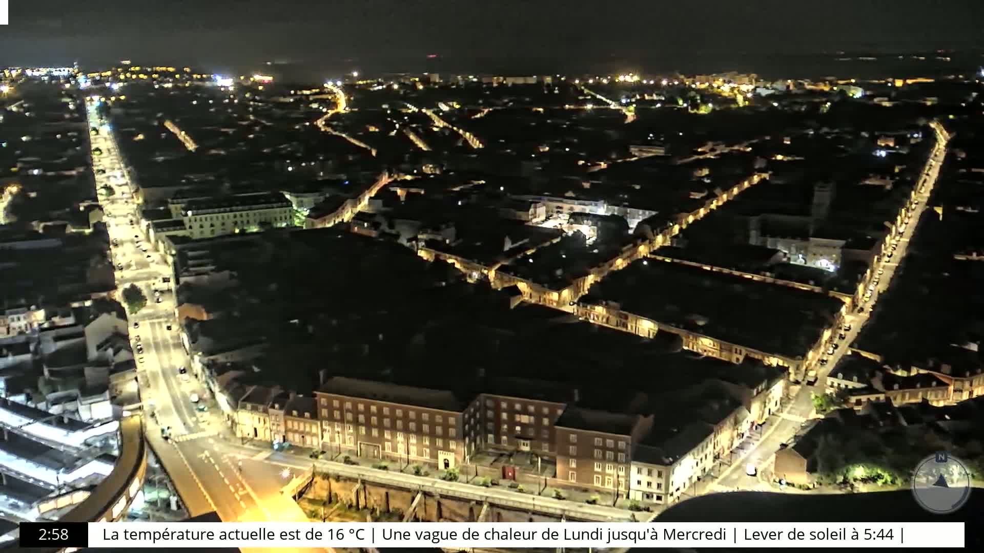 Amiens City Skyline 360 Live Cam- Amiens, Somme, Hauts-de-France, France
