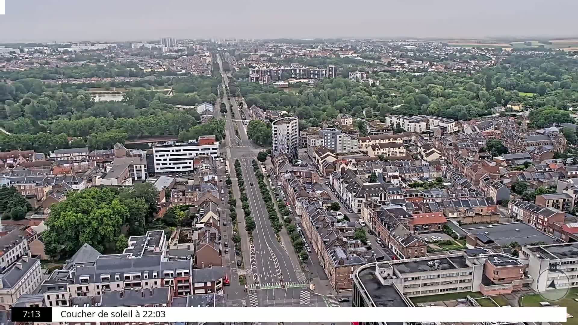 Amiens City Skyline 360 Live Cam- Amiens, Somme, Hauts-de-France, France