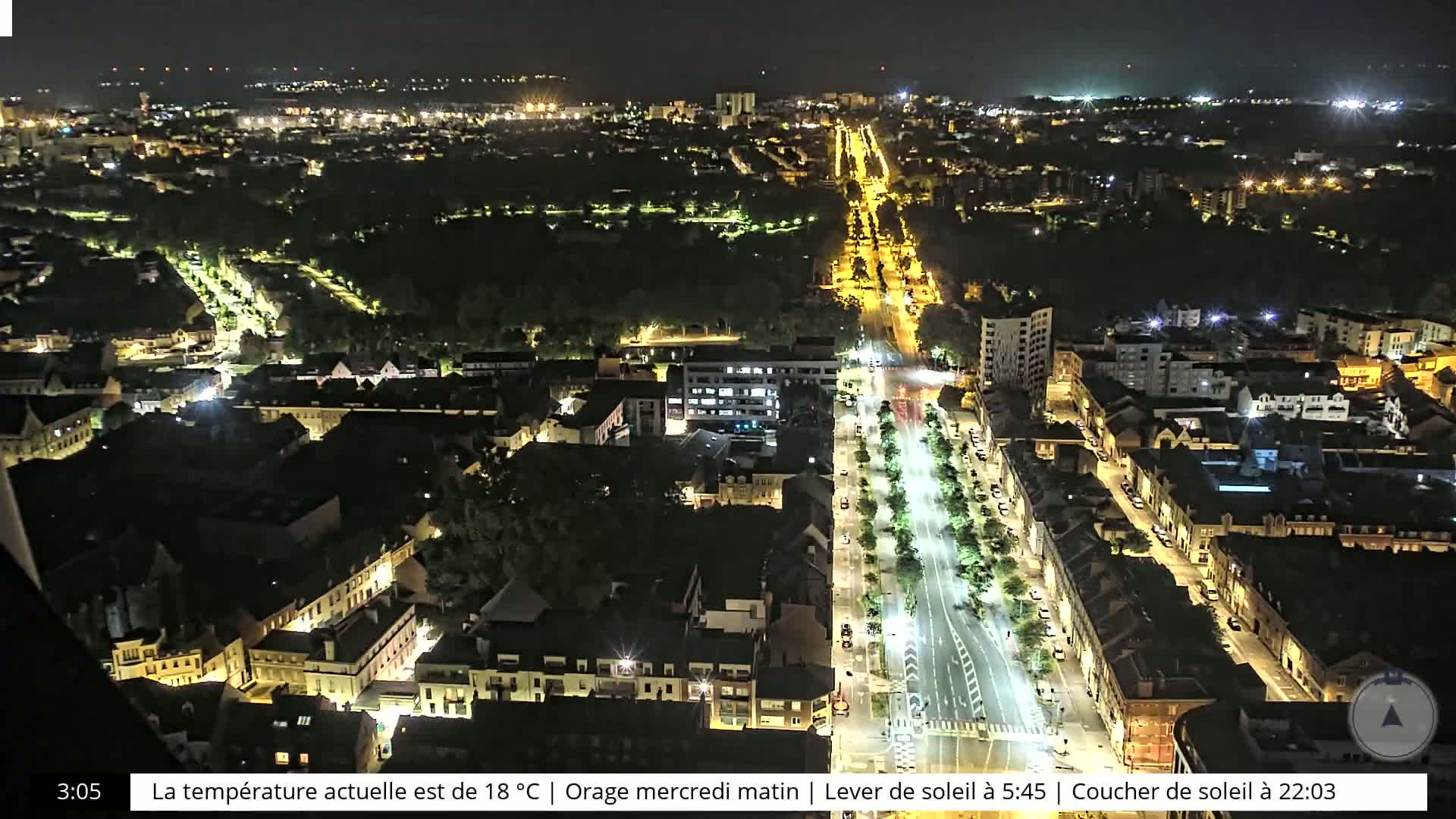 Amiens City Skyline 360 Live Cam- Amiens, Somme, Hauts-de-France, France