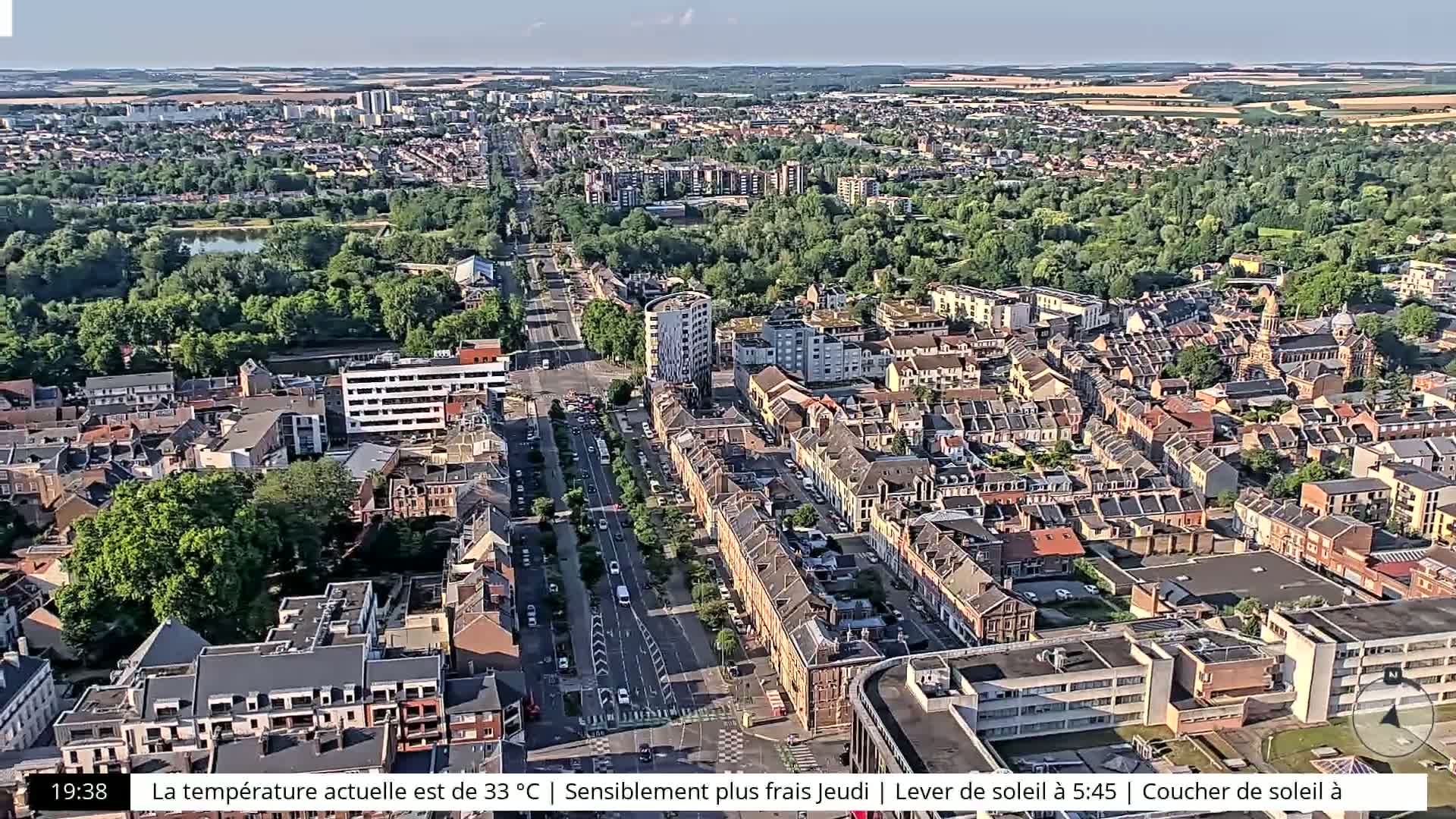 Amiens City Skyline 360 Live Cam- Amiens, Somme, Hauts-de-France, France