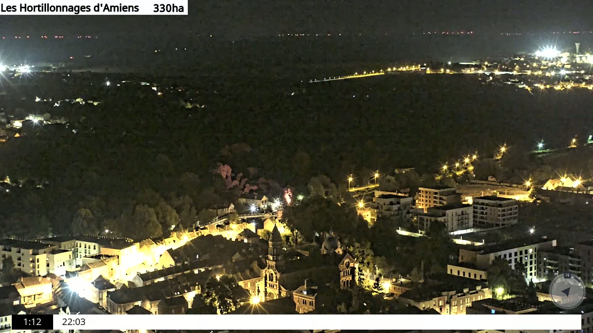 Amiens City Skyline 360 Live Cam- Amiens, Somme, Hauts-de-France, France