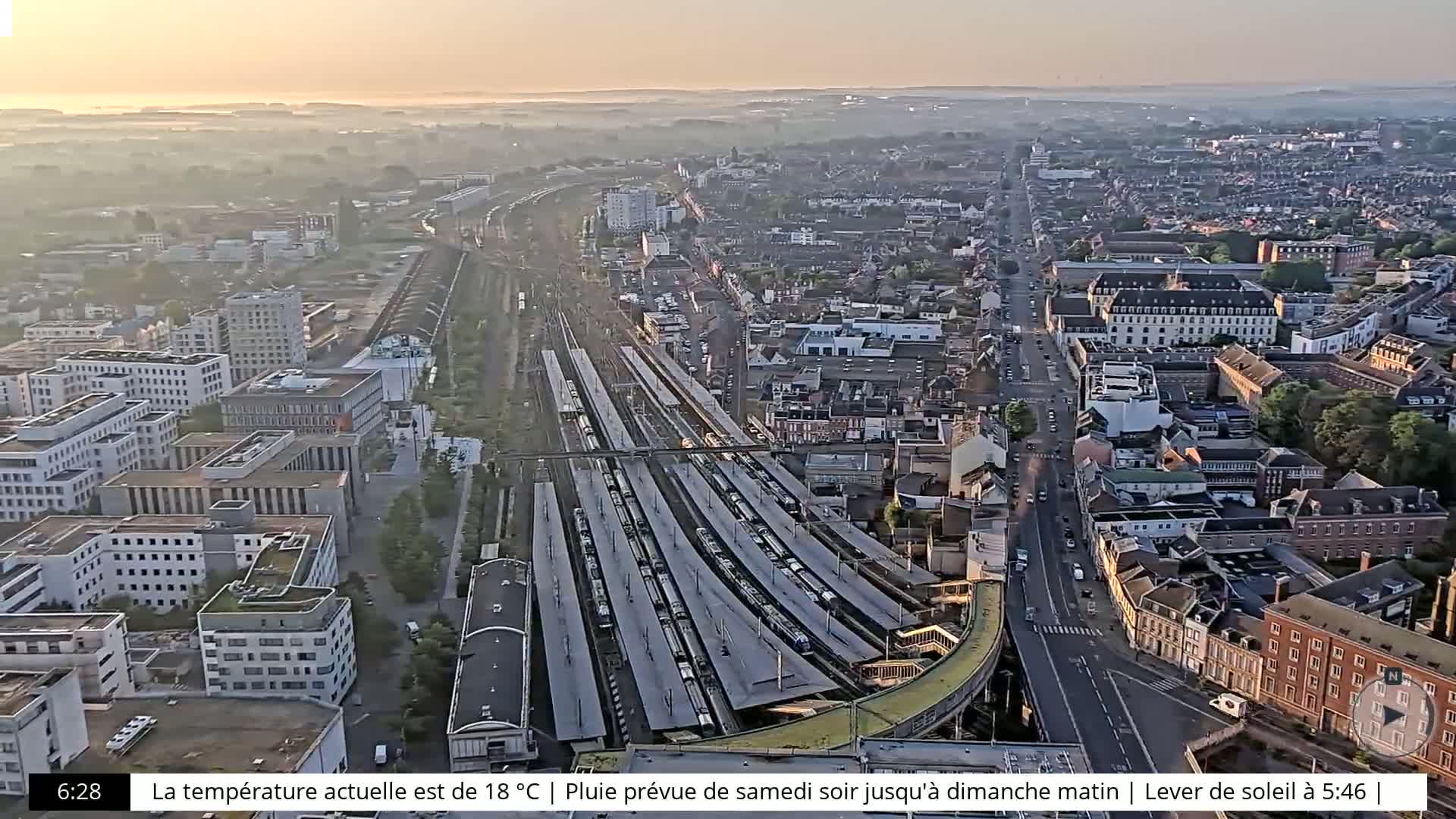 Amiens City Skyline 360 Live Cam- Amiens, Somme, Hauts-de-France, France