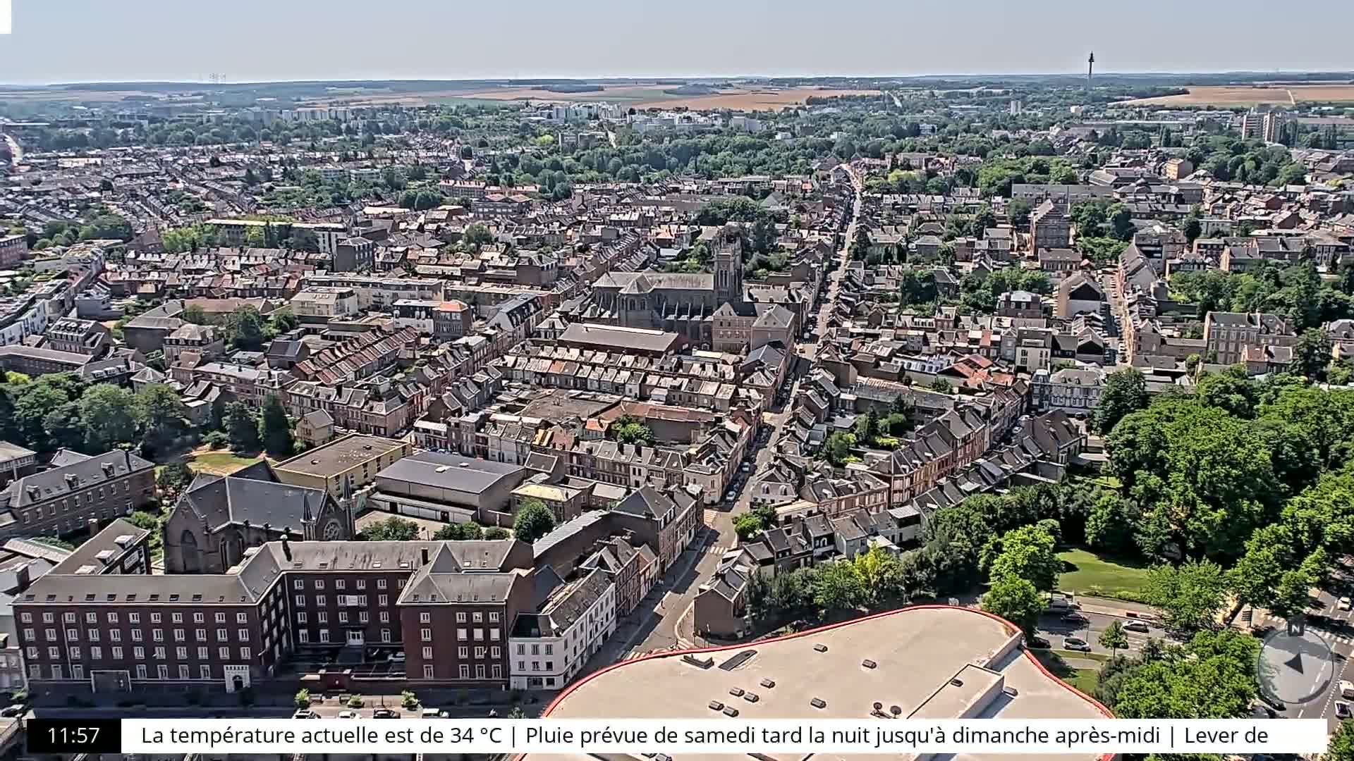 Amiens City Skyline 360 Live Cam- Amiens, Somme, Hauts-de-France, France