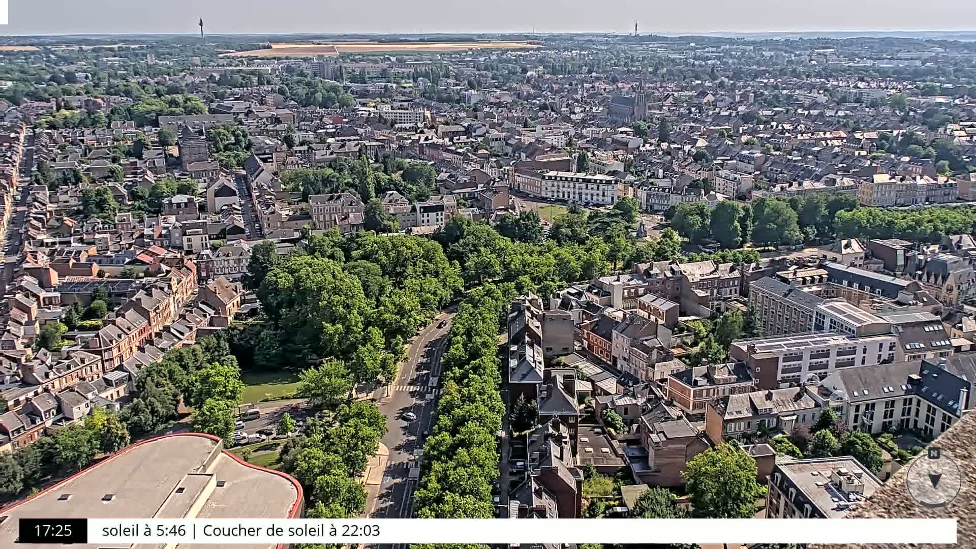 Amiens City Skyline 360 Live Cam- Amiens, Somme, Hauts-de-France, France