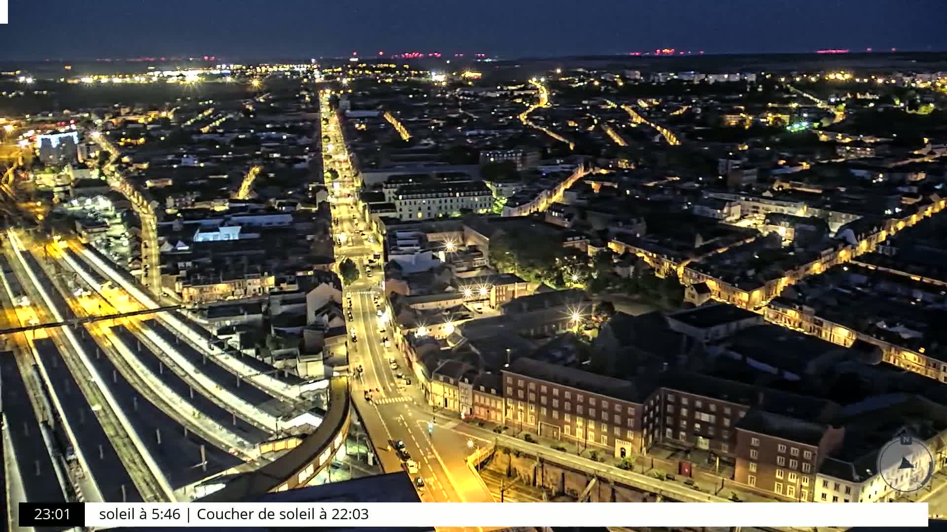 Amiens City Skyline 360 Live Cam- Amiens, Somme, Hauts-de-France, France
