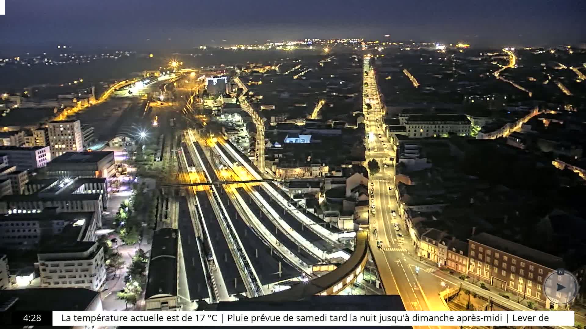 Amiens City Skyline 360 Live Cam- Amiens, Somme, Hauts-de-France, France