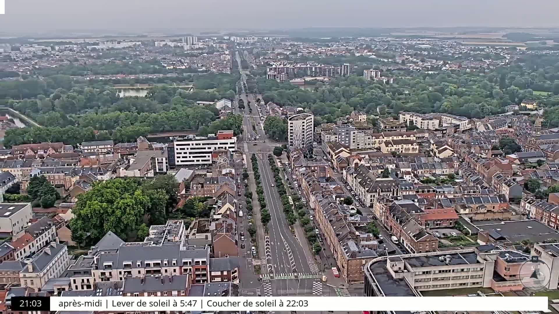 Amiens City Skyline 360 Live Cam- Amiens, Somme, Hauts-de-France, France