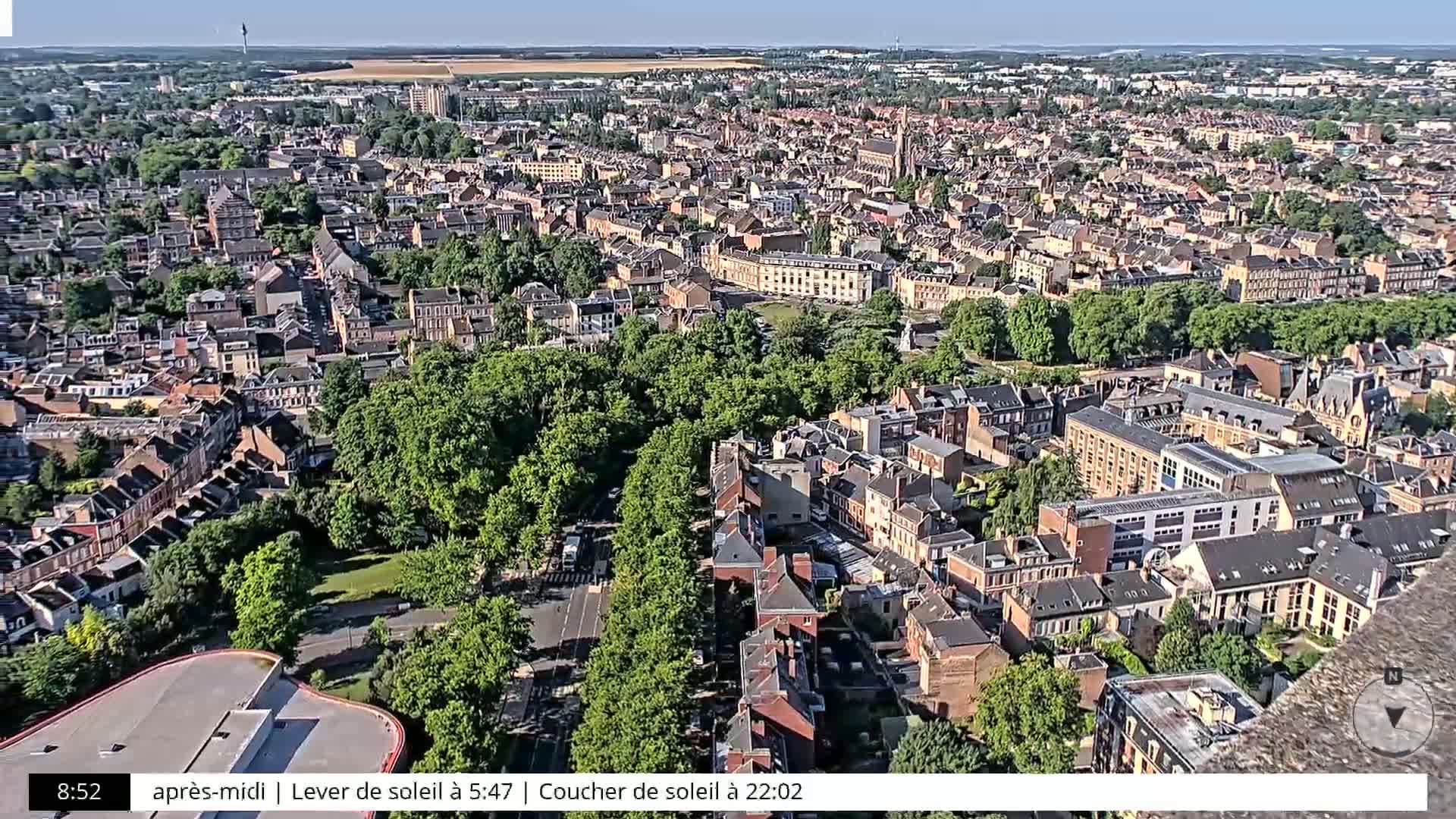 Amiens City Skyline 360 Live Cam- Amiens, Somme, Hauts-de-France, France