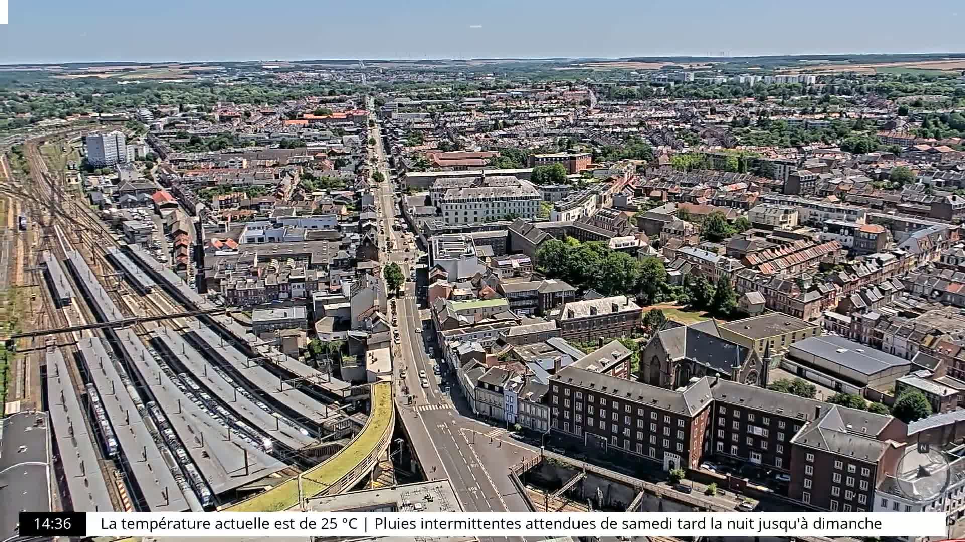 Amiens City Skyline 360 Live Cam- Amiens, Somme, Hauts-de-France, France