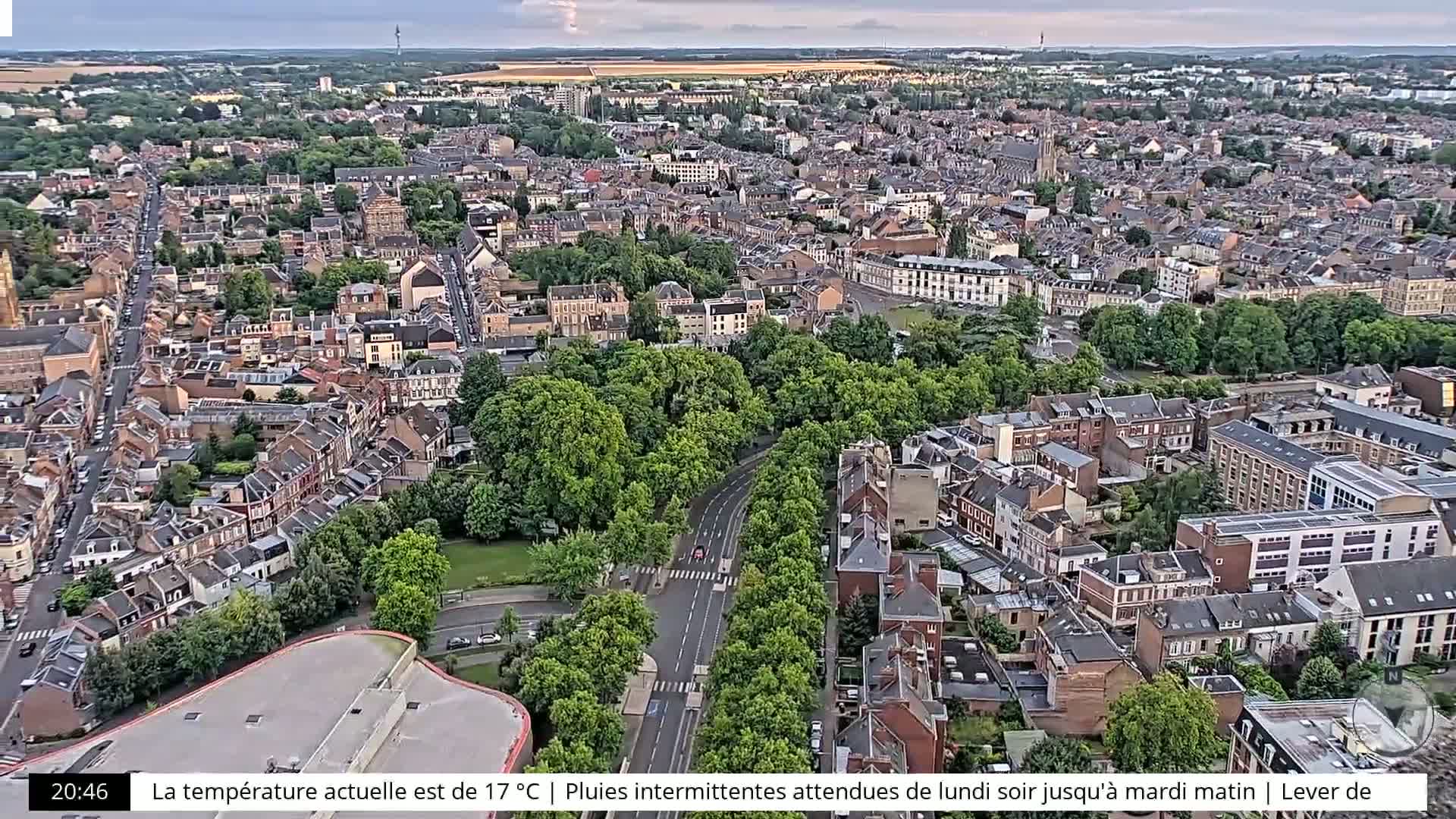Amiens City Skyline 360 Live Cam- Amiens, Somme, Hauts-de-France, France