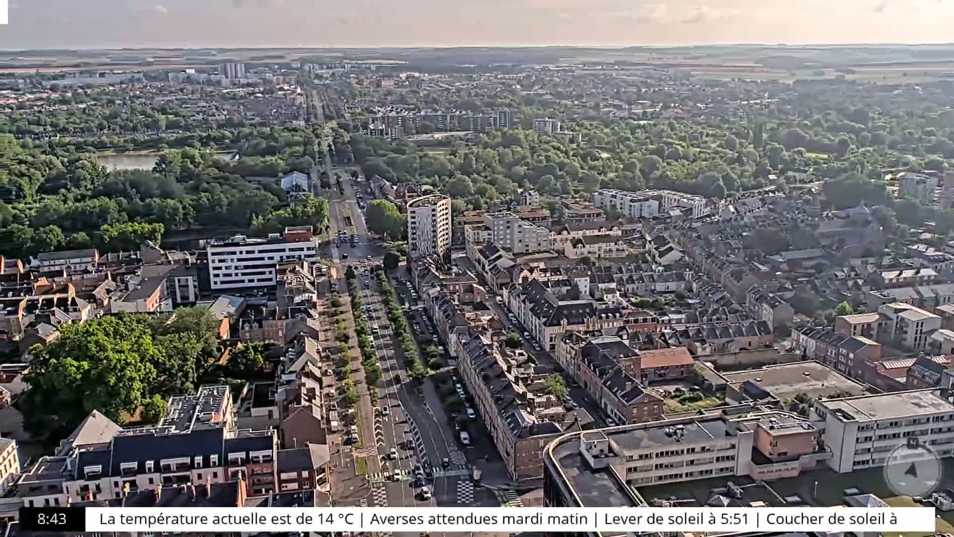 Amiens City Skyline 360 Live Cam- Amiens, Somme, Hauts-de-France, France