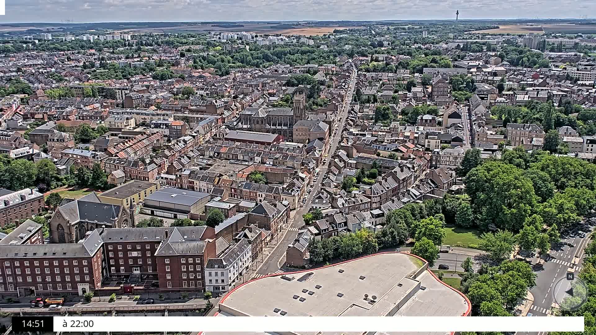 Amiens City Skyline 360 Live Cam- Amiens, Somme, Hauts-de-France, France
