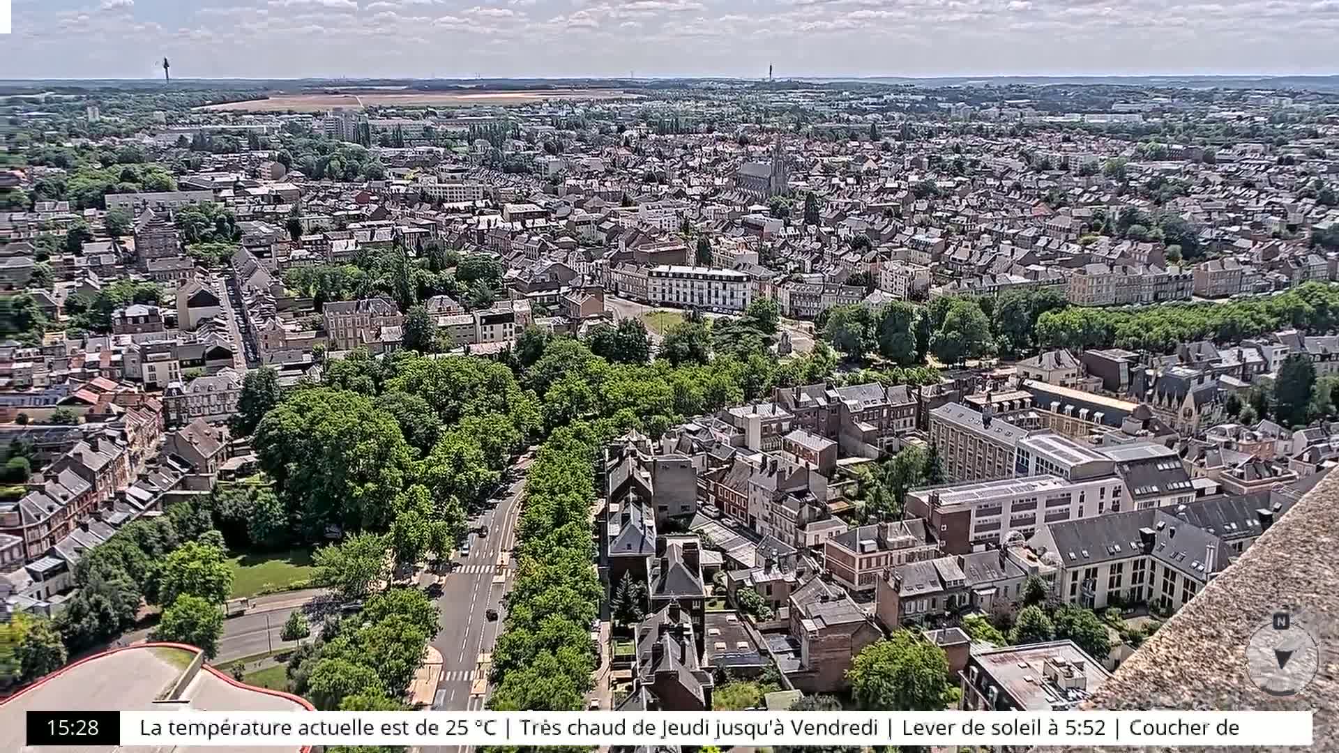 Amiens City Skyline 360 Live Cam- Amiens, Somme, Hauts-de-France, France