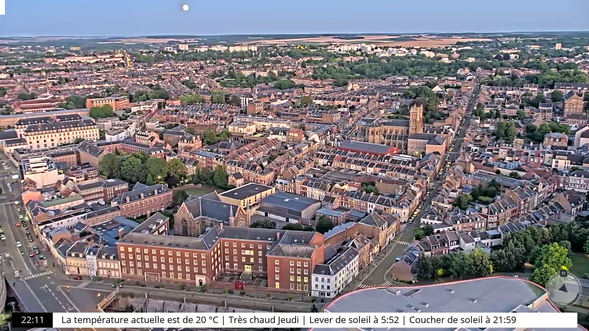 Amiens City Skyline 360 Live Cam- Amiens, Somme, Hauts-de-France, France