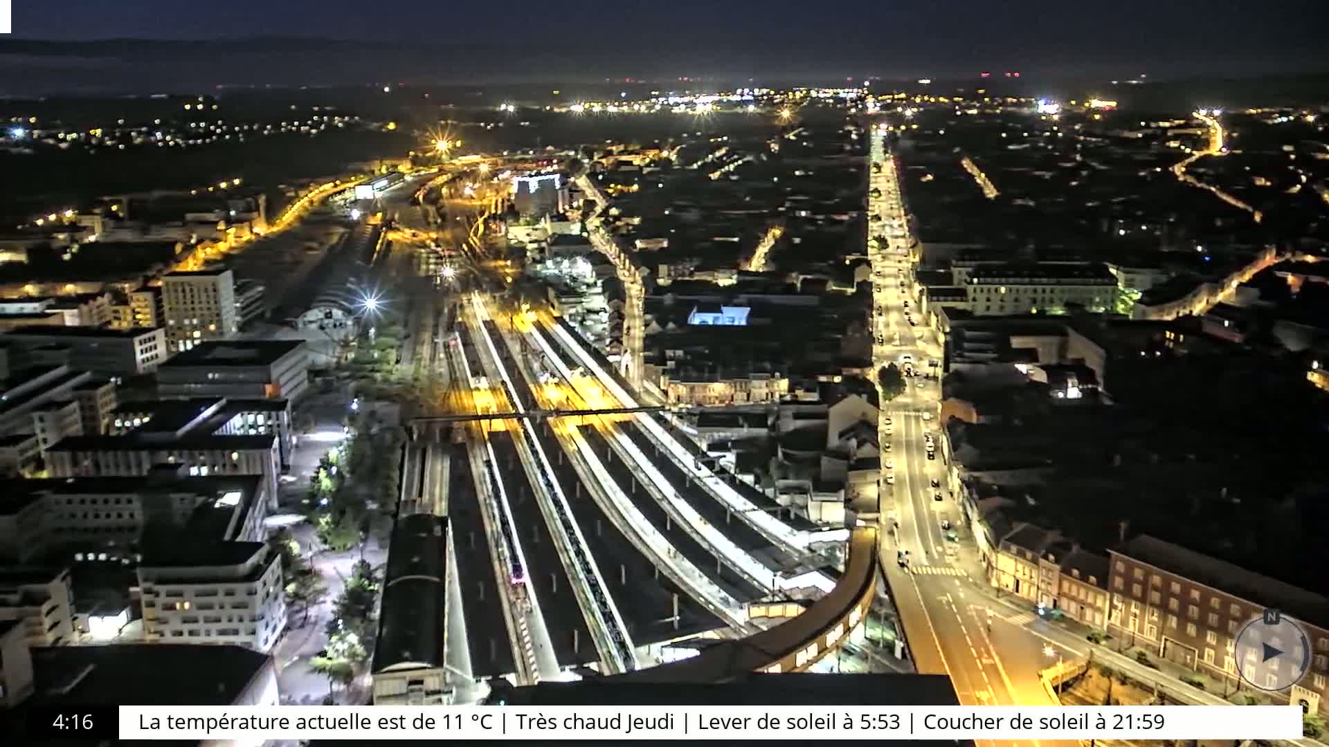 Amiens City Skyline 360 Live Cam- Amiens, Somme, Hauts-de-France, France