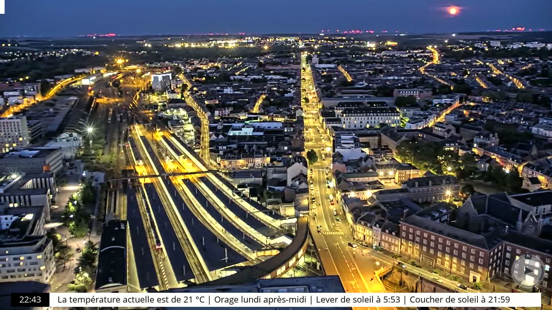 Amiens City Skyline 360 Live Cam- Amiens, Somme, Hauts-de-France, France