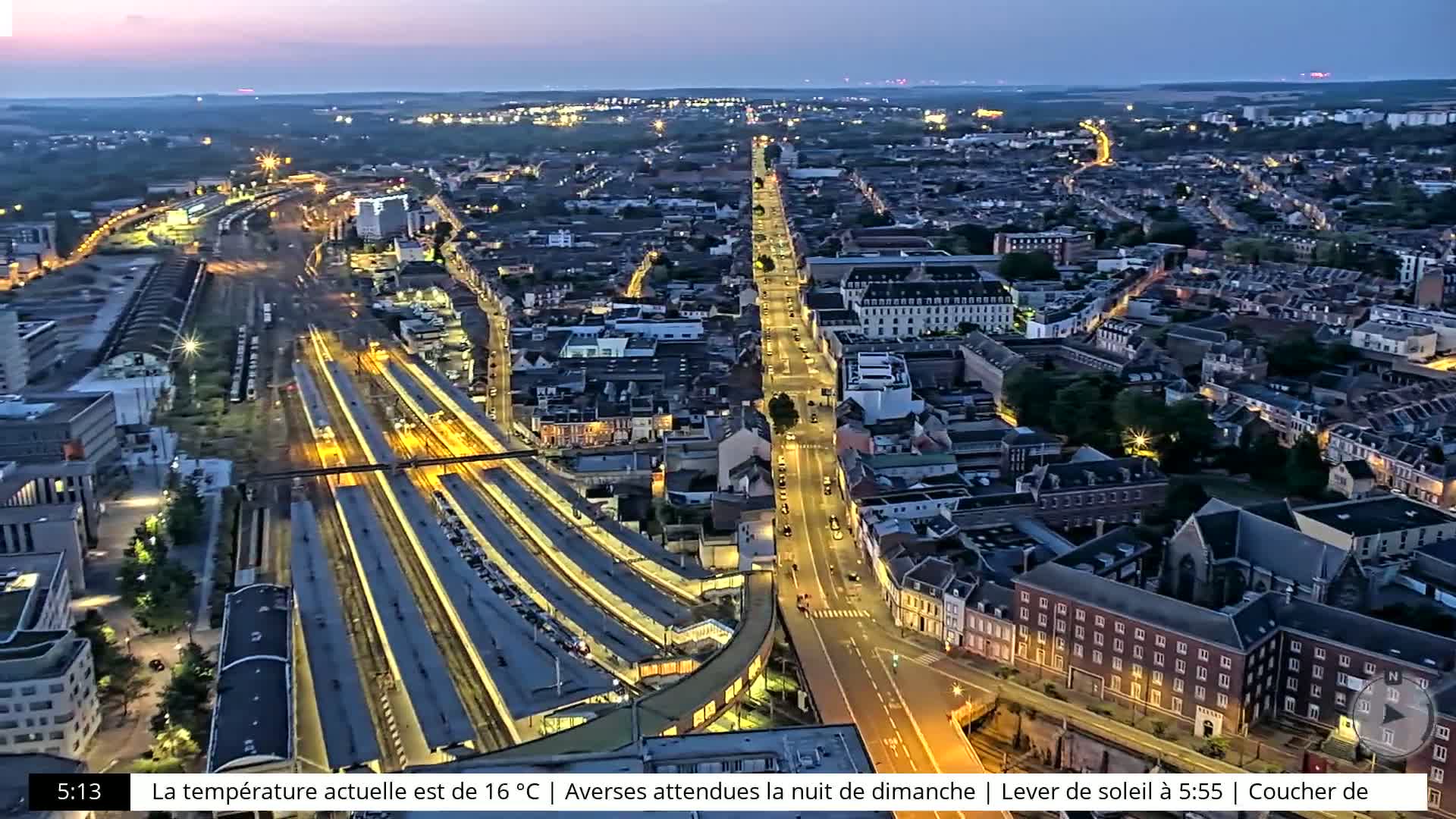 Amiens City Skyline 360 Live Cam- Amiens, Somme, Hauts-de-France, France