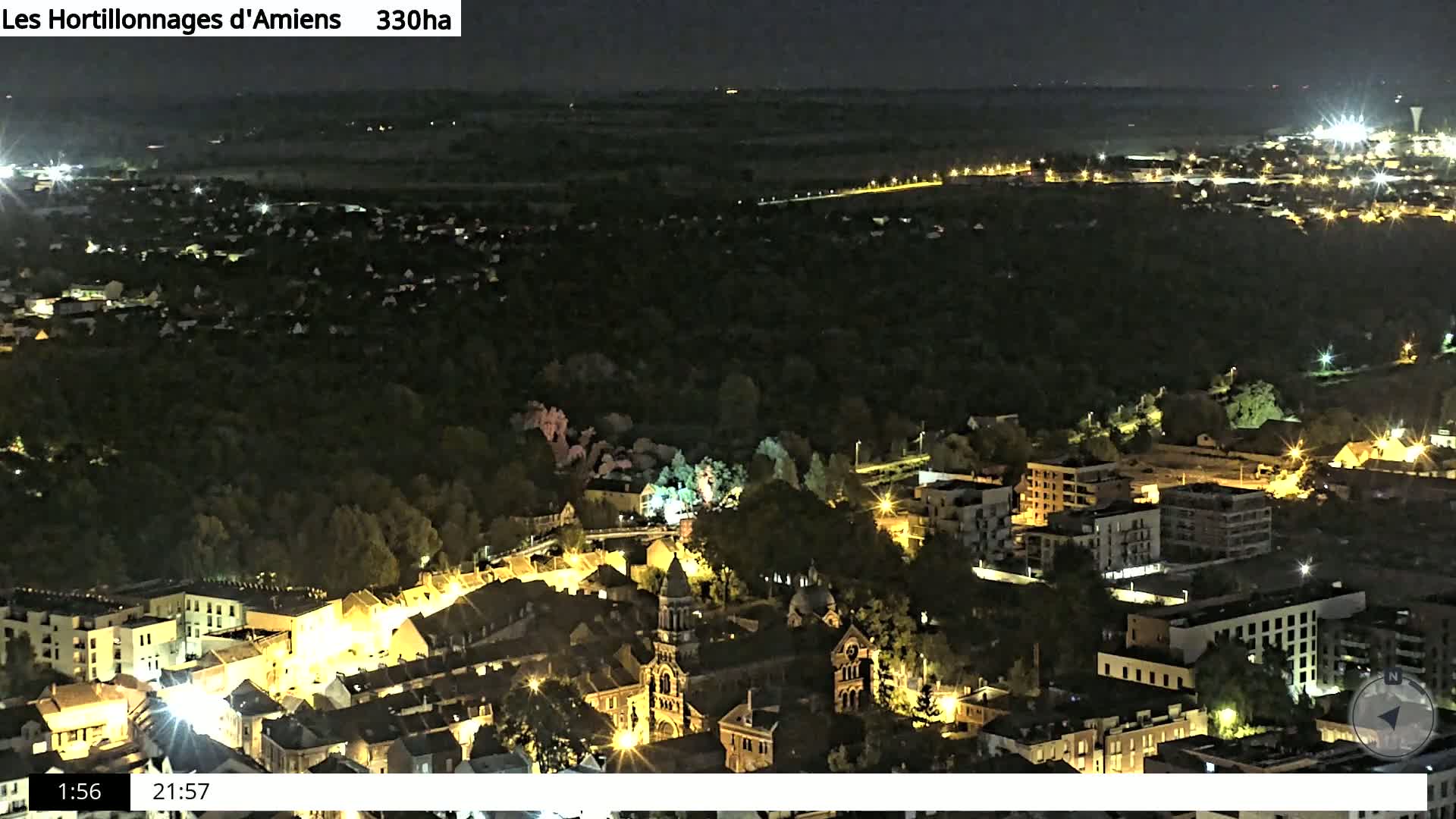 Amiens City Skyline 360 Live Cam- Amiens, Somme, Hauts-de-France, France