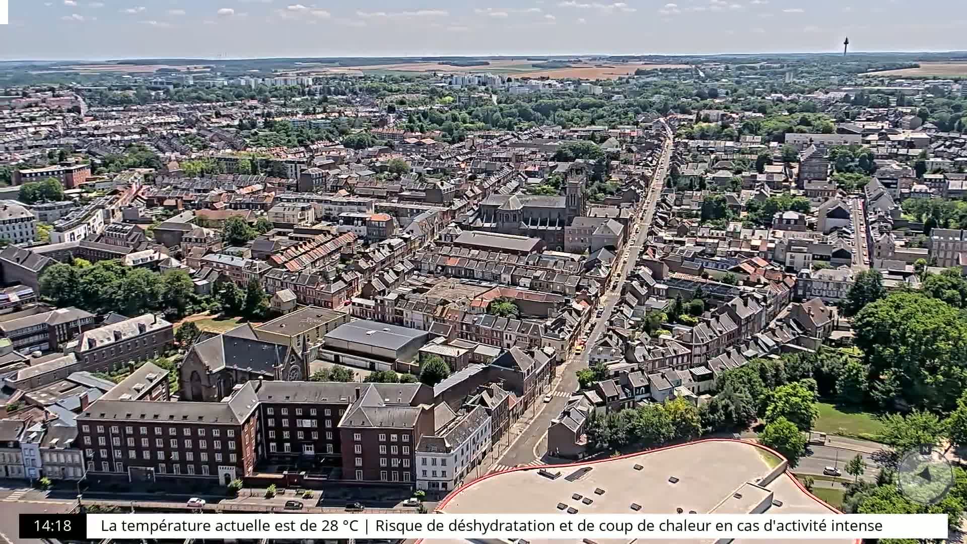 Amiens City Skyline 360 Live Cam- Amiens, Somme, Hauts-de-France, France