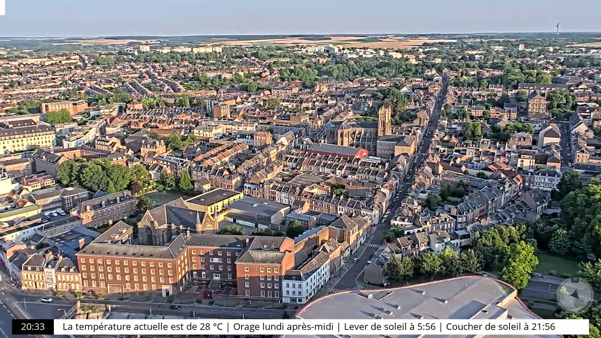 Amiens City Skyline 360 Live Cam- Amiens, Somme, Hauts-de-France, France