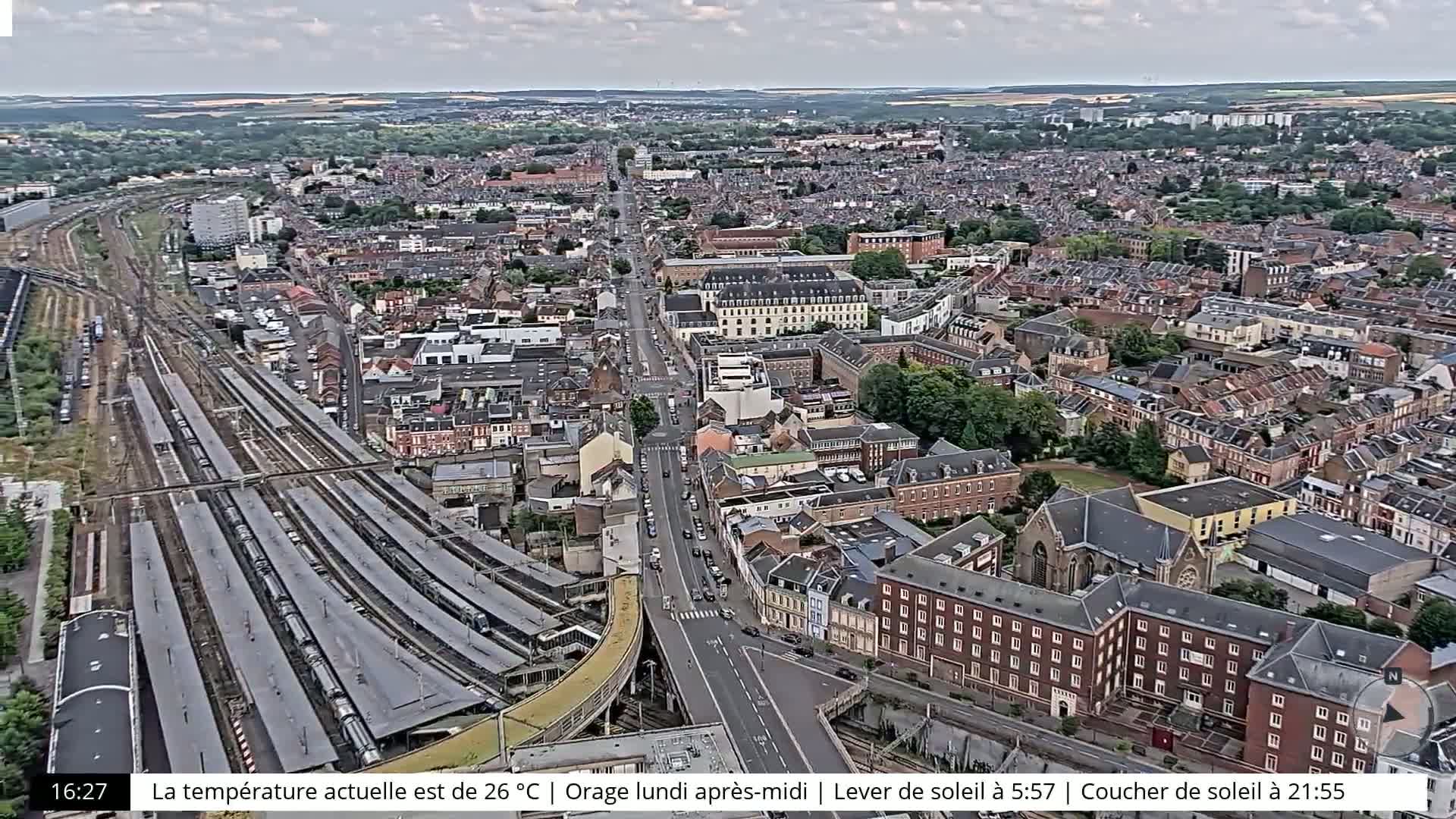 Amiens City Skyline 360 Live Cam- Amiens, Somme, Hauts-de-France, France