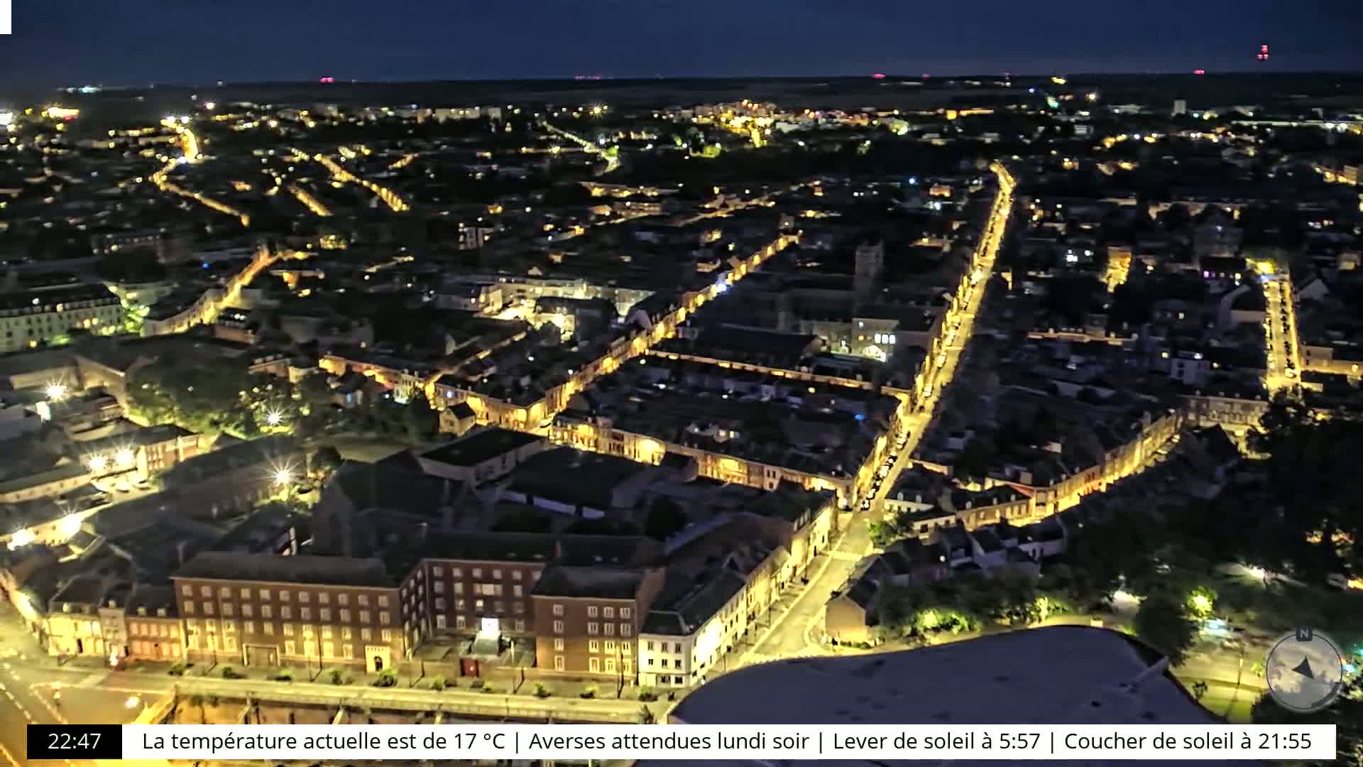 Amiens City Skyline 360 Live Cam- Amiens, Somme, Hauts-de-France, France