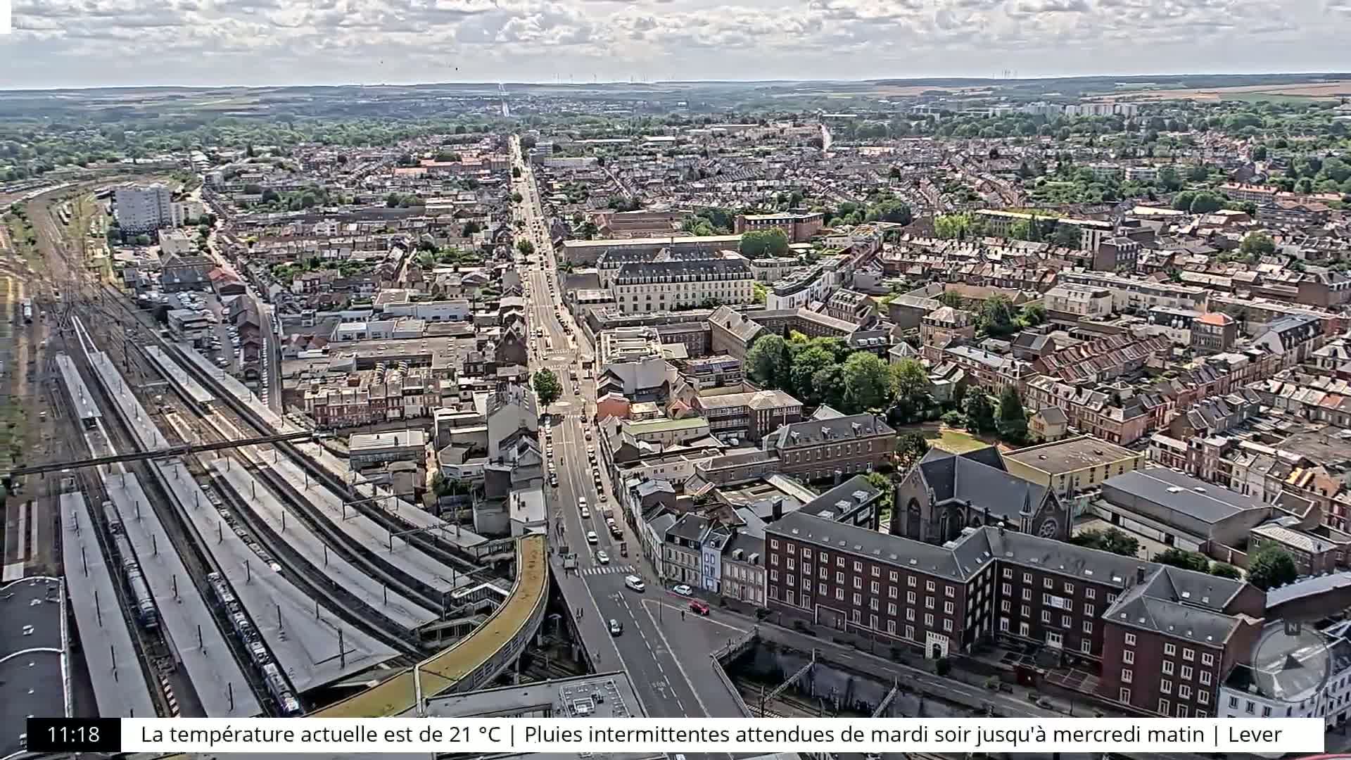 Amiens City Skyline 360 Live Cam- Amiens, Somme, Hauts-de-France, France