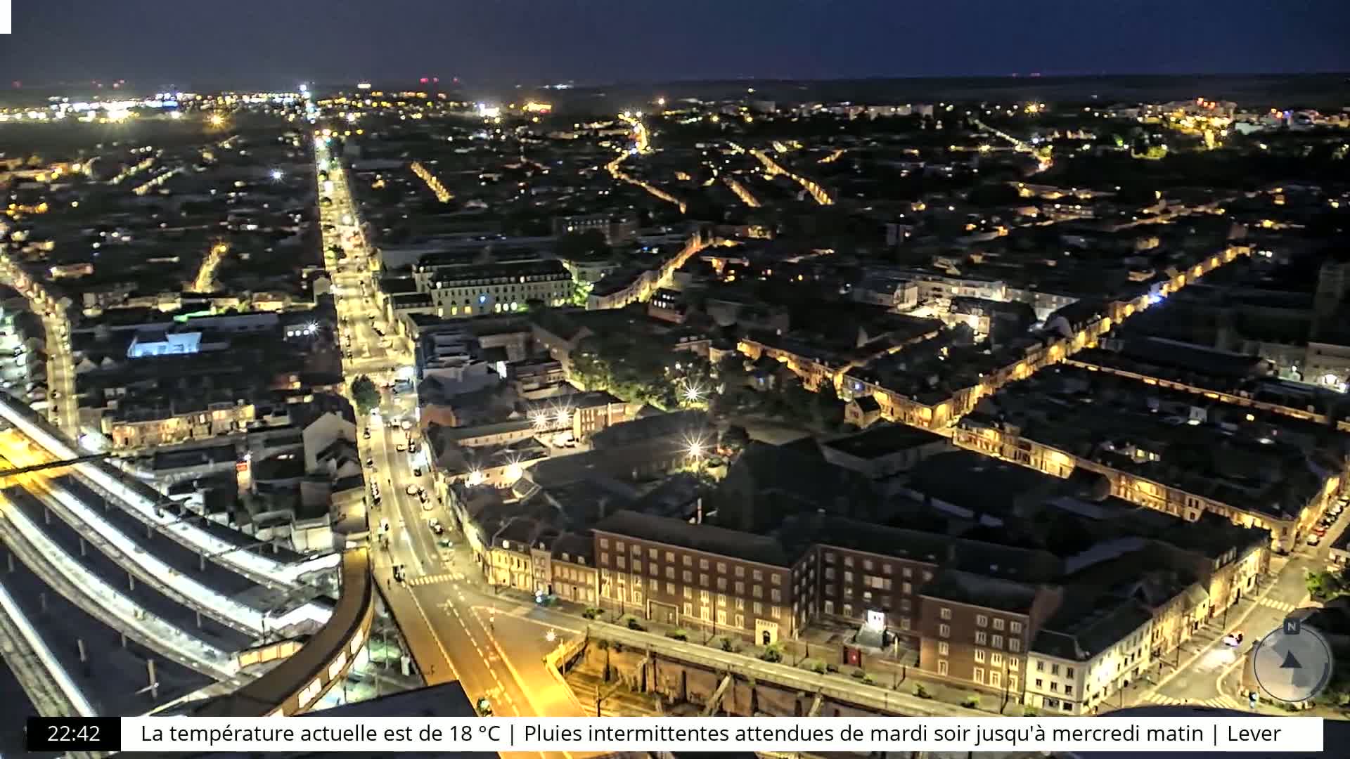 Amiens City Skyline 360 Live Cam- Amiens, Somme, Hauts-de-France, France