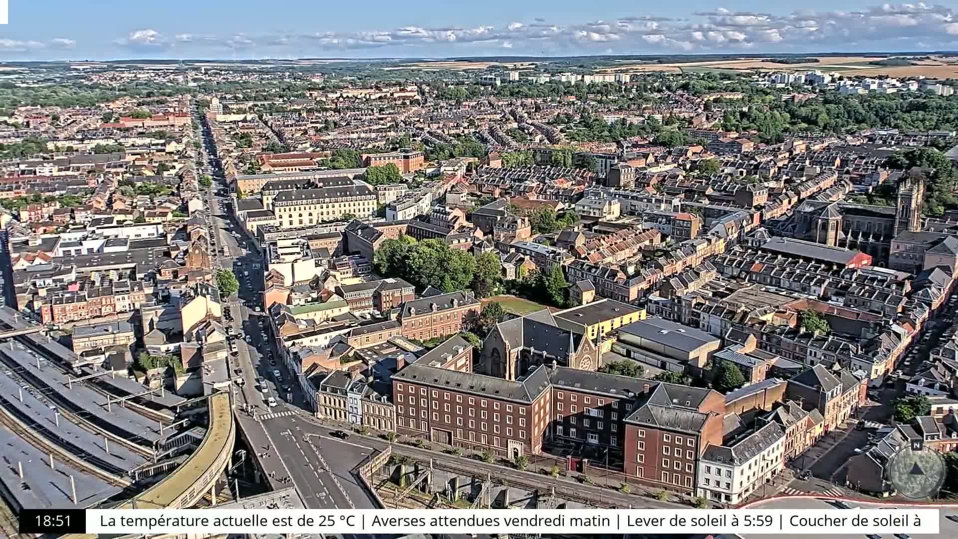 Amiens City Skyline 360 Live Cam- Amiens, Somme, Hauts-de-France, France