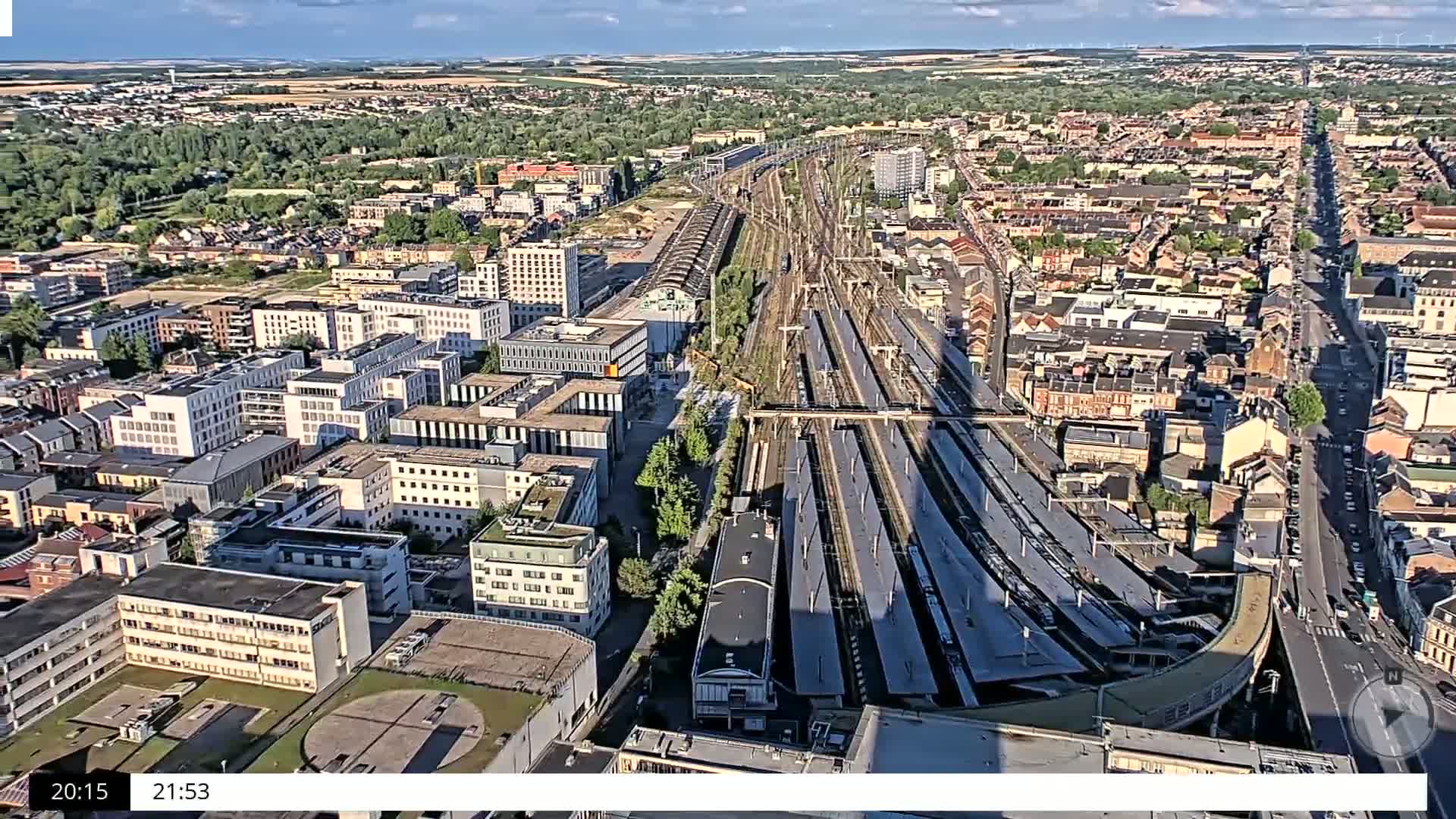 Amiens City Skyline 360 Live Cam- Amiens, Somme, Hauts-de-France, France