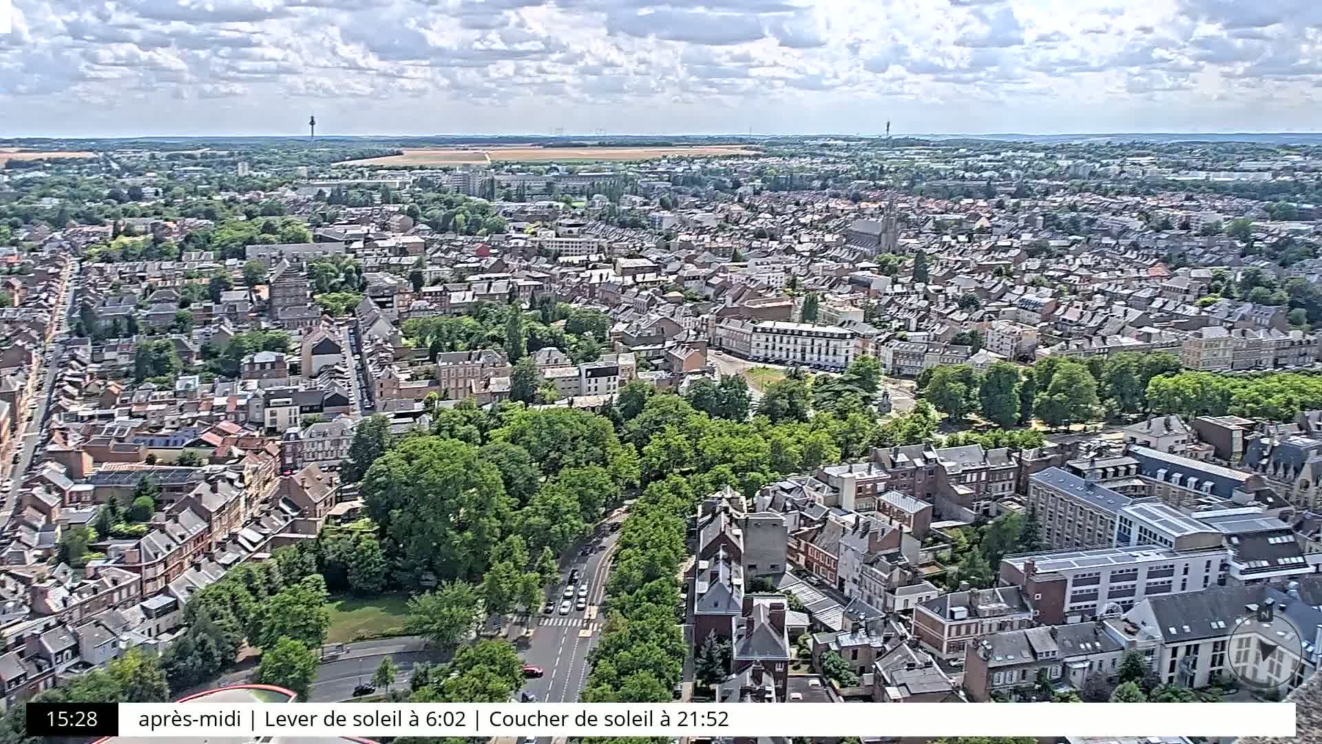 Amiens City Skyline 360 Live Cam- Amiens, Somme, Hauts-de-France, France