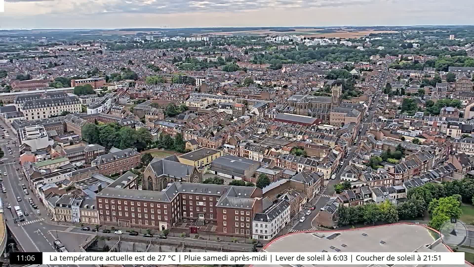 Amiens City Skyline 360 Live Cam- Amiens, Somme, Hauts-de-France, France