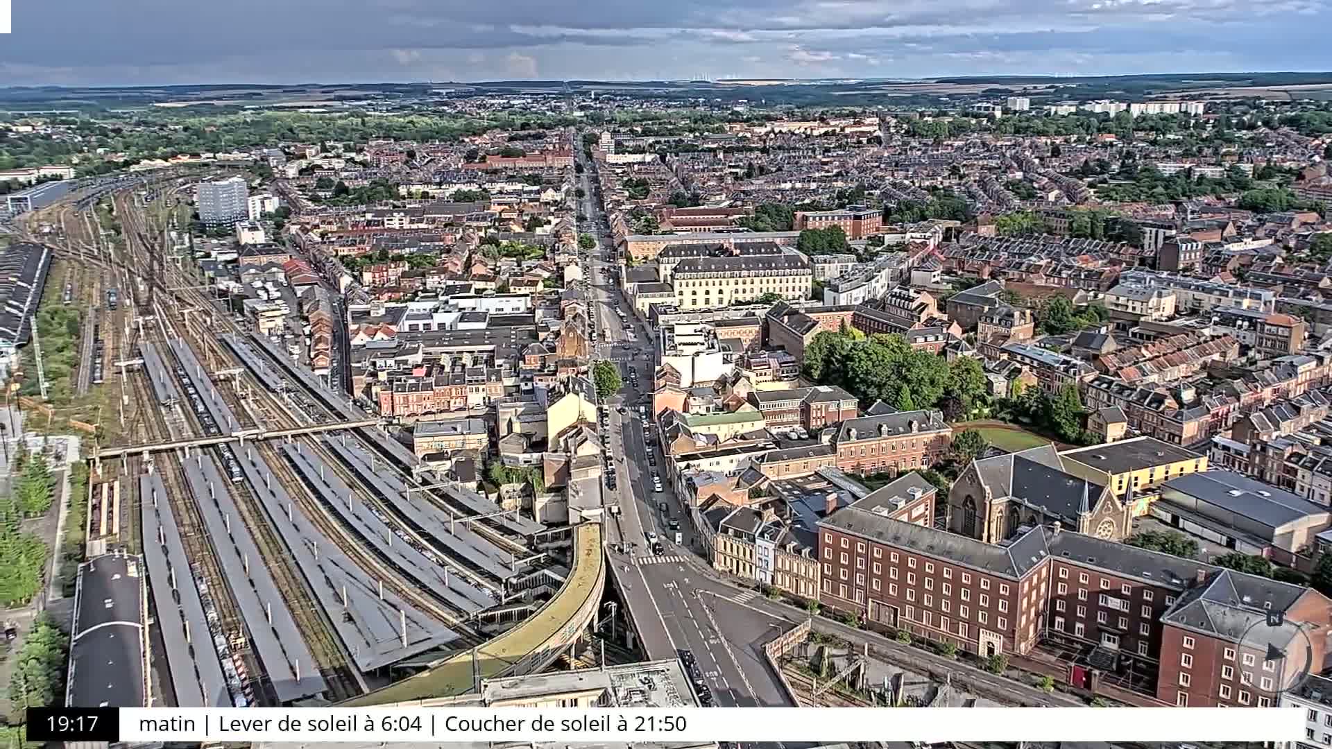Amiens City Skyline 360 Live Cam- Amiens, Somme, Hauts-de-France, France