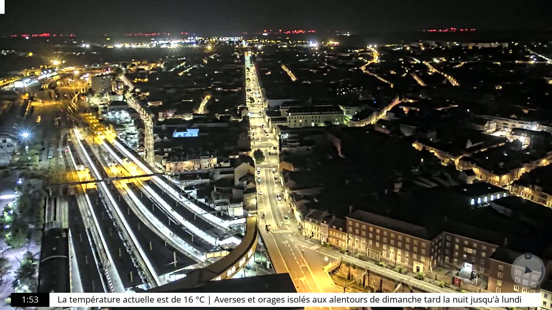 Amiens City Skyline 360 Live Cam- Amiens, Somme, Hauts-de-France, France