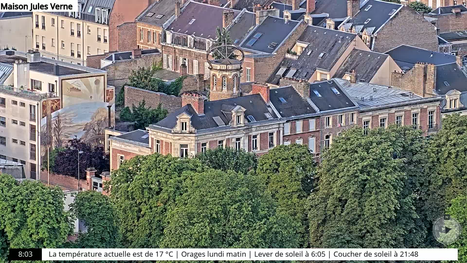 Amiens City Skyline 360 Live Cam- Amiens, Somme, Hauts-de-France, France