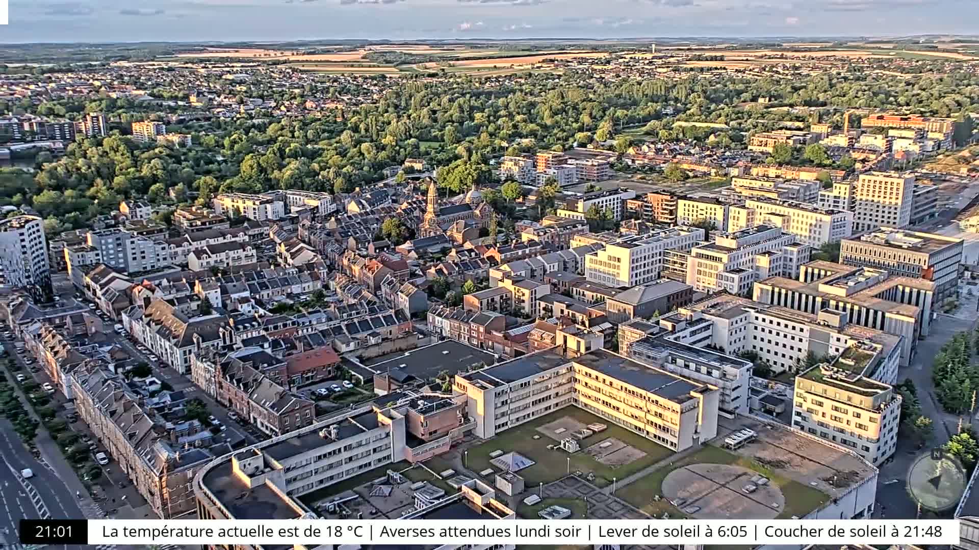 Amiens City Skyline 360 Live Cam- Amiens, Somme, Hauts-de-France, France