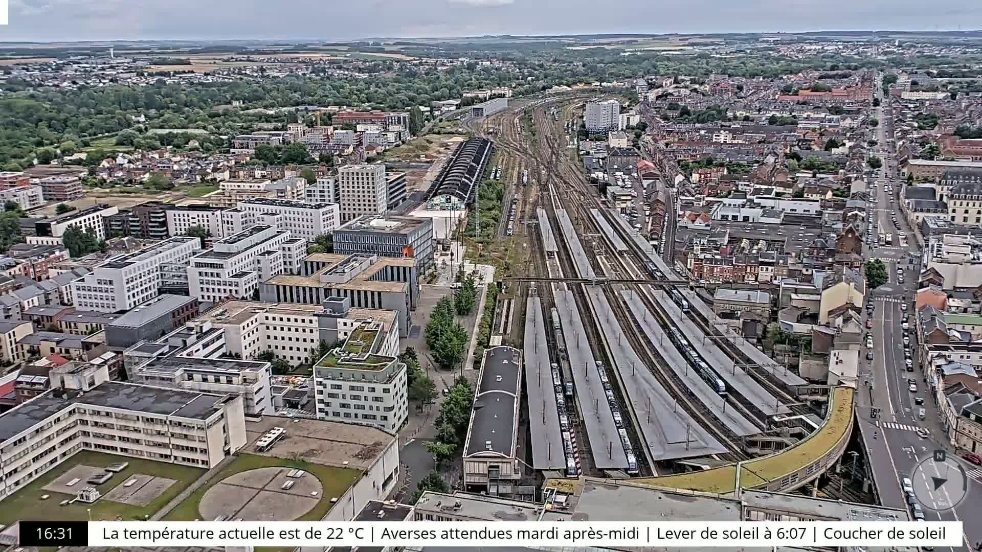 Amiens City Skyline 360 Live Cam- Amiens, Somme, Hauts-de-France, France