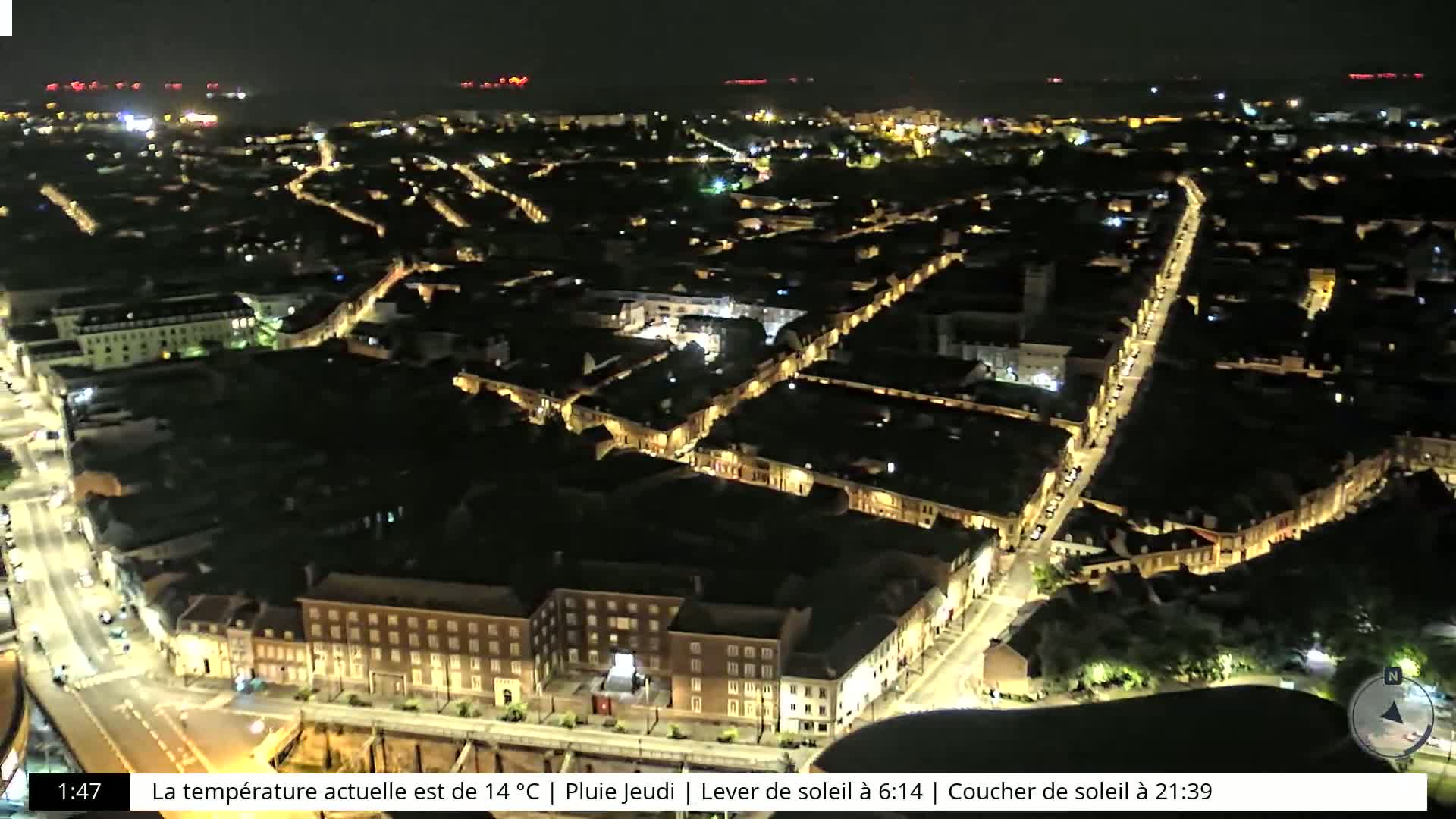 Amiens City Skyline 360 Live Cam- Amiens, Somme, Hauts-de-France, France