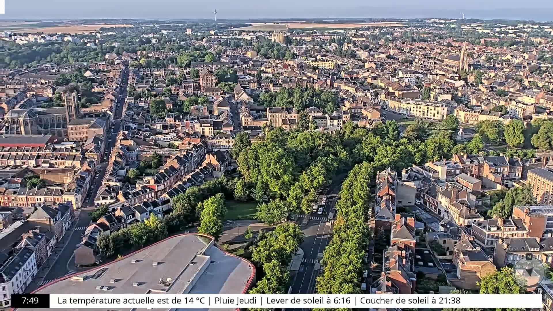 Amiens City Skyline 360 Live Cam- Amiens, Somme, Hauts-de-France, France