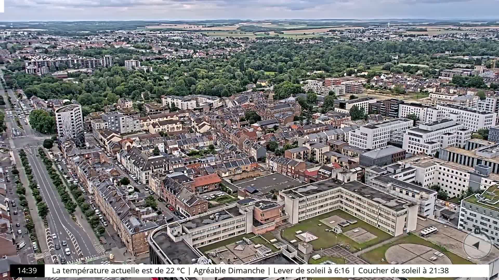 Amiens City Skyline 360 Live Cam- Amiens, Somme, Hauts-de-France, France
