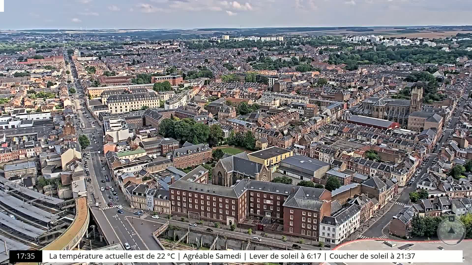Amiens City Skyline 360 Live Cam- Amiens, Somme, Hauts-de-France, France
