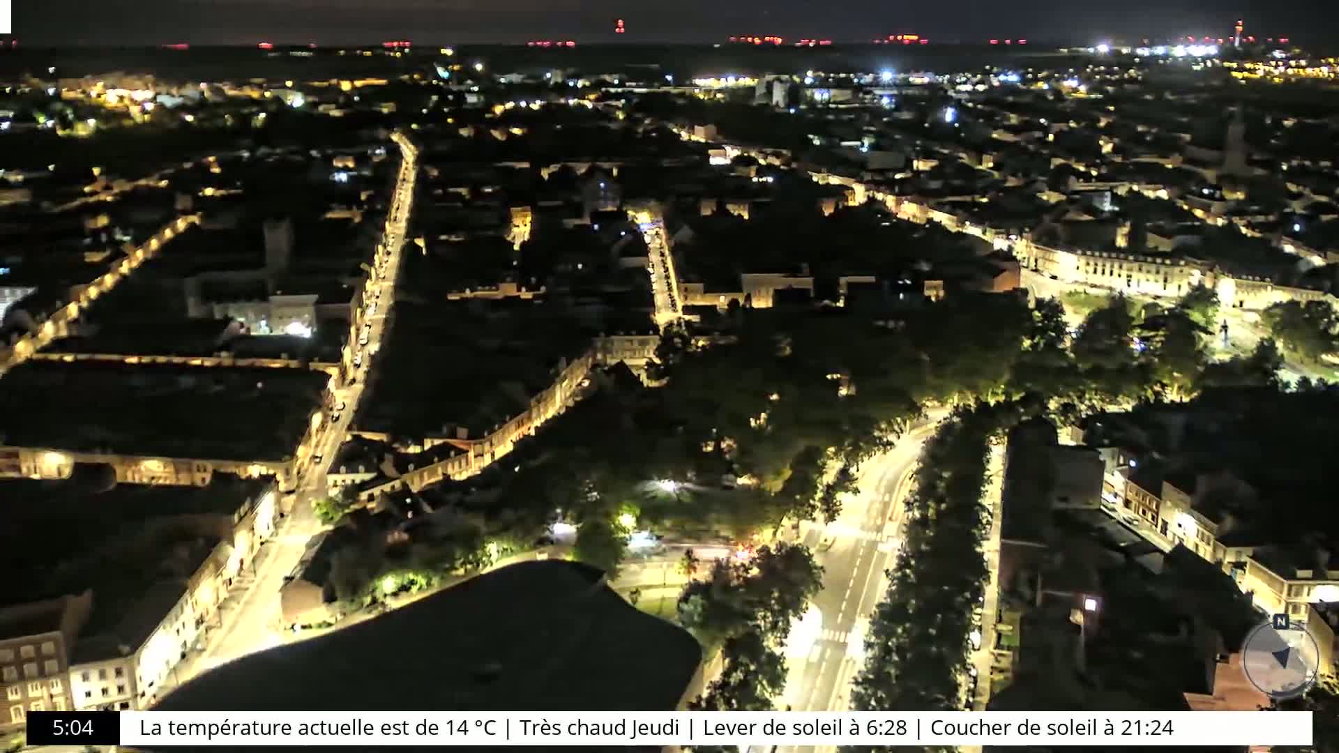 Amiens City Skyline 360 Live Cam- Amiens, Somme, Hauts-de-France, France